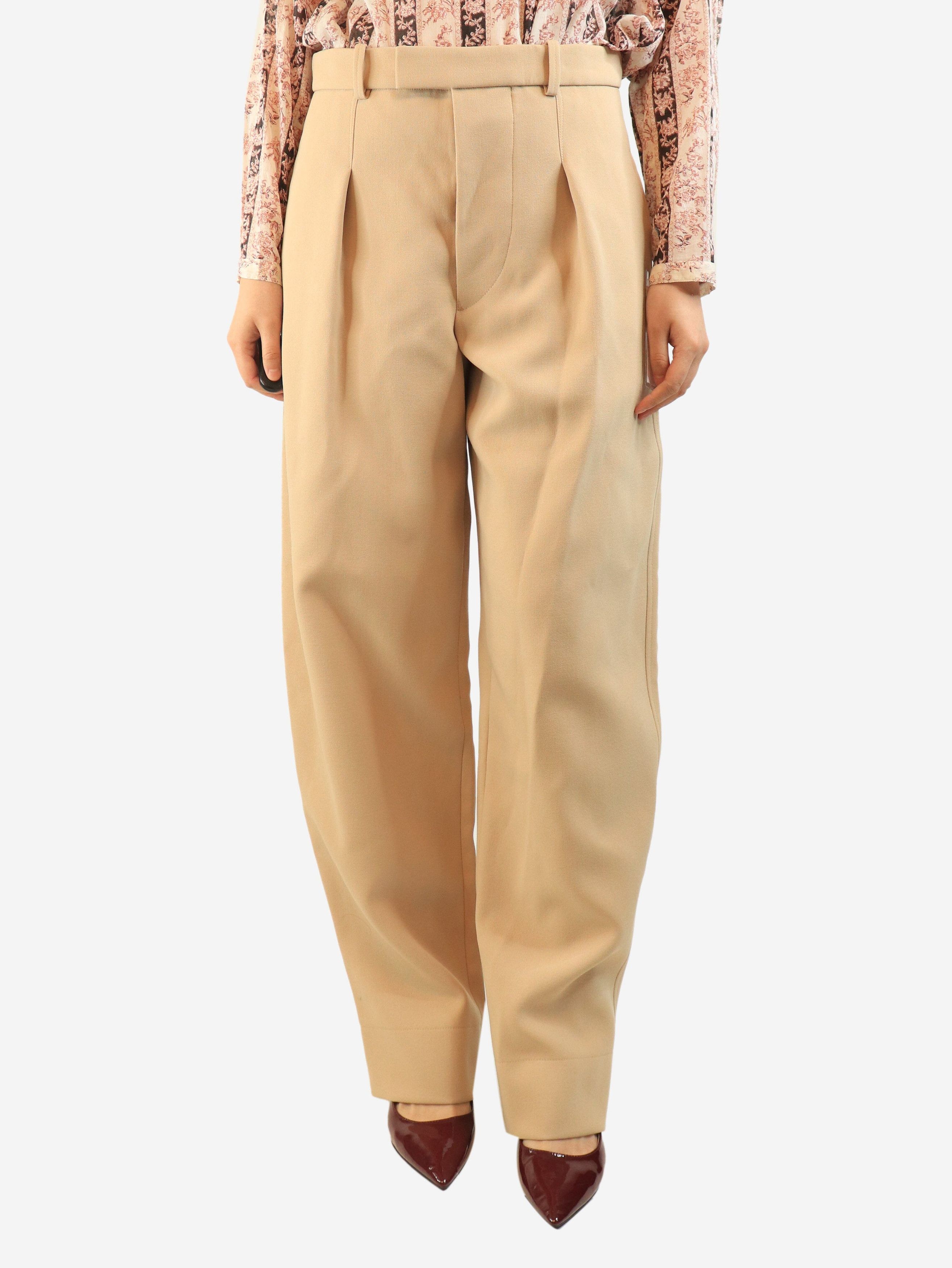 WARDROBE.NYC Beige pleated wool trousers - S Size 27" / US 4 / IT 40 - 2 Thumbnail