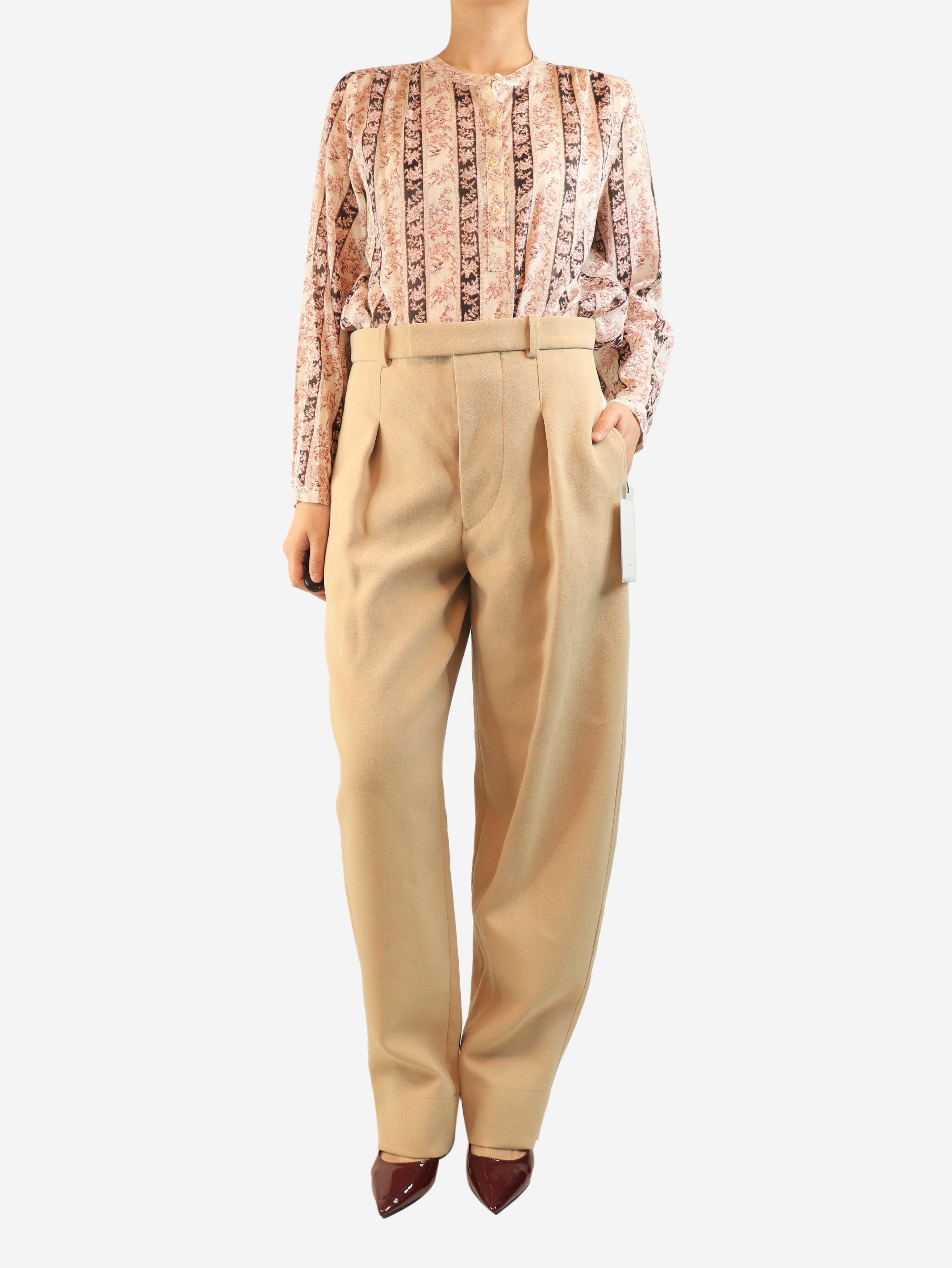 WARDROBE.NYC Beige pleated wool trousers - S Size 27" / US 4 / IT 40 - 3 Thumbnail