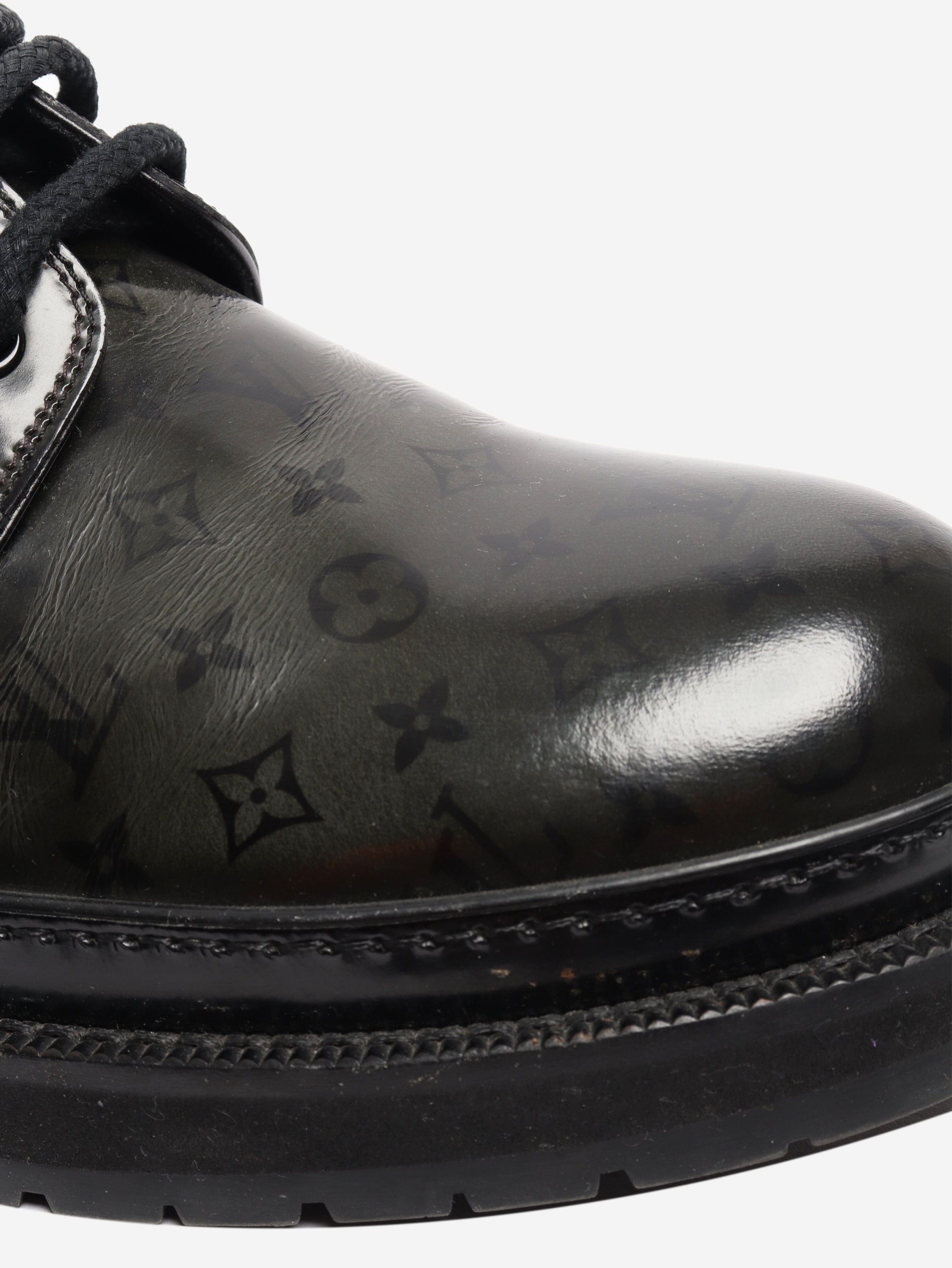 Louis Vuitton Green Monogram lace-up shoes - UK 7.5 Size US 10 / IT 40 - 4 Thumbnail