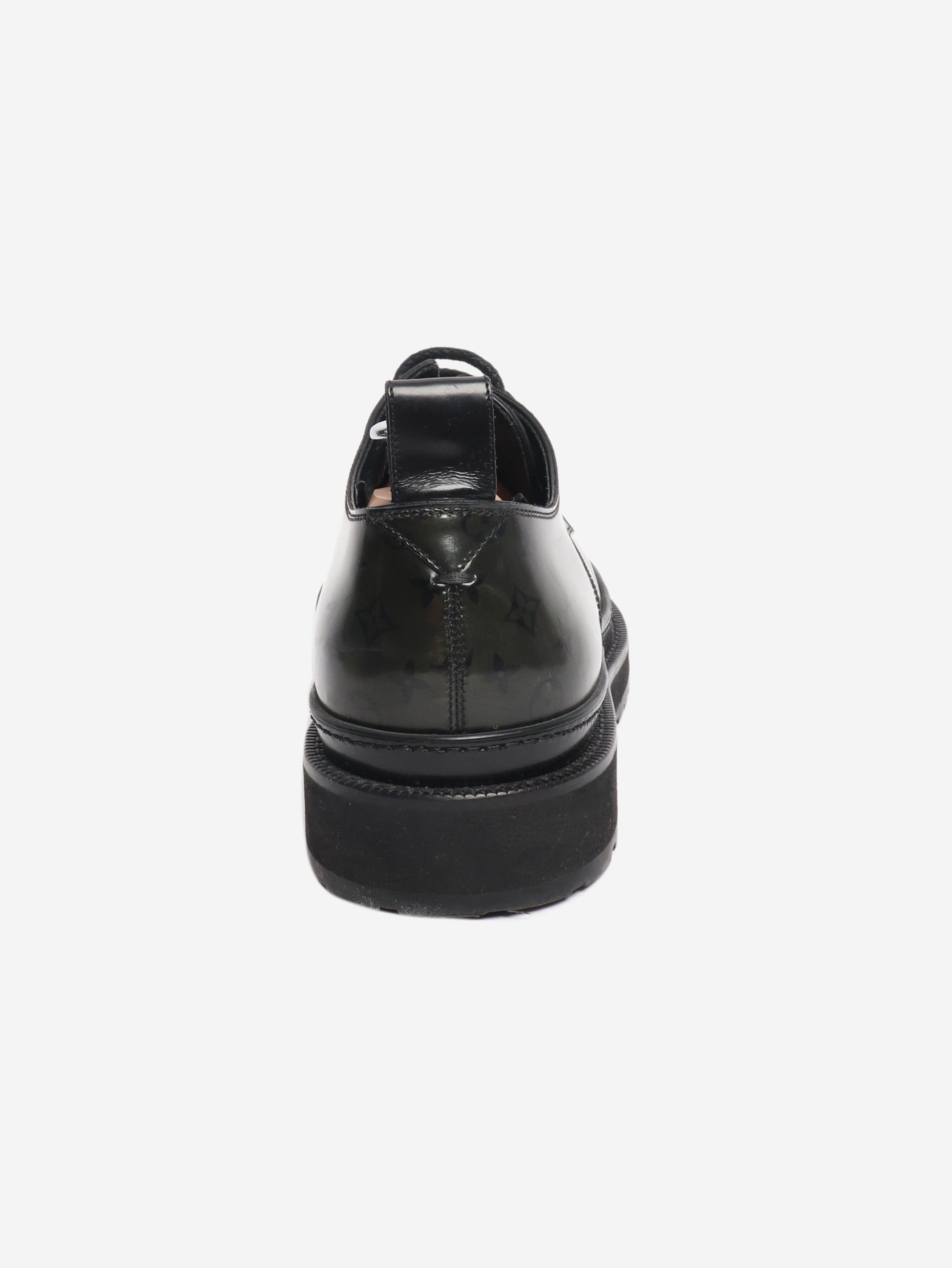 Louis Vuitton Green Monogram lace-up shoes - UK 7.5 Size US 10 / IT 40 - 3 Thumbnail