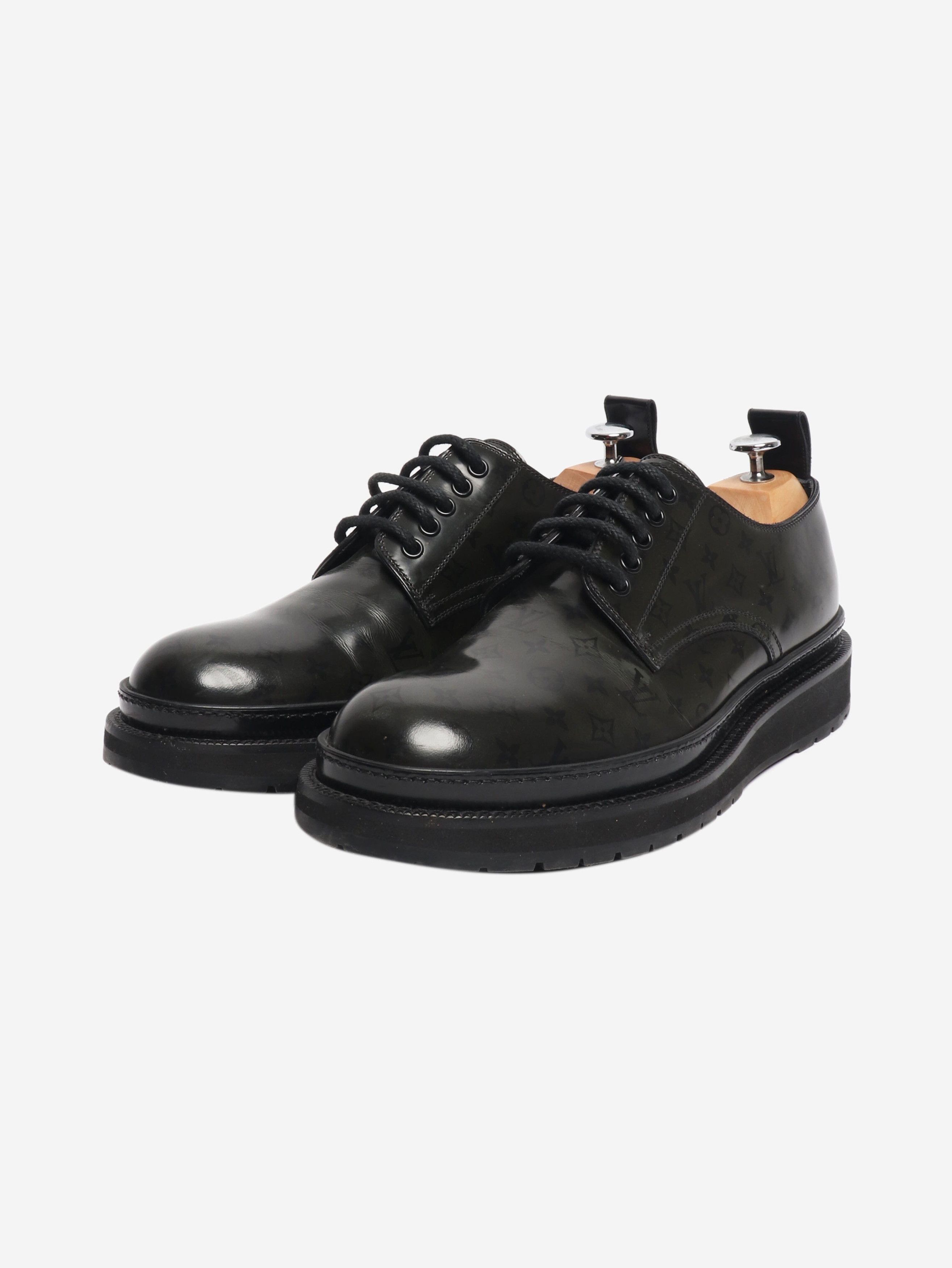 Louis Vuitton Green Monogram lace-up shoes - UK 7.5 Size US 10 / IT 40 - 2 Thumbnail