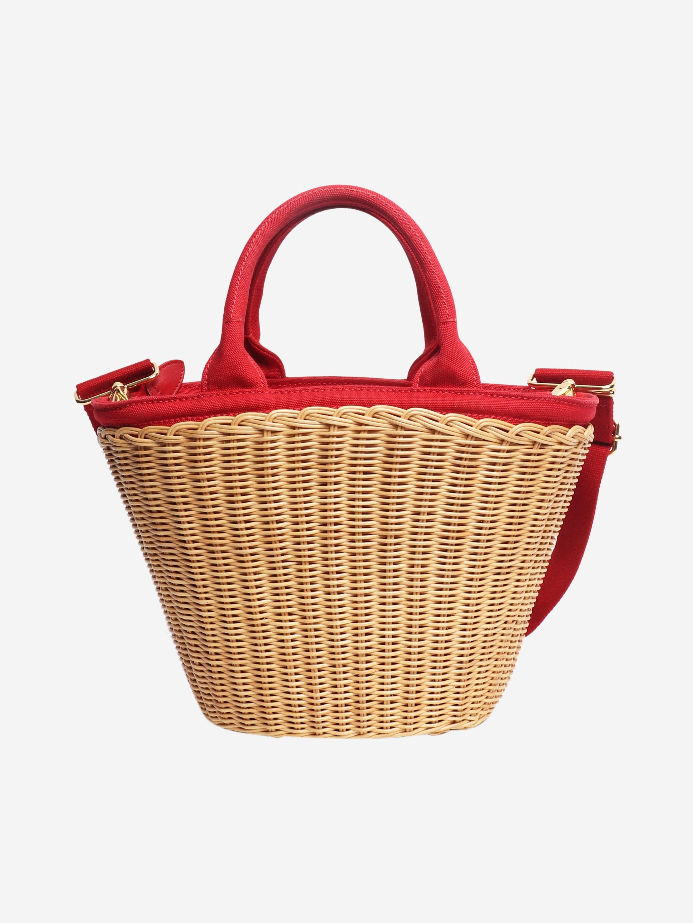 Prada Neutral raffia basket bag Size ONE SIZE - 4 Thumbnail