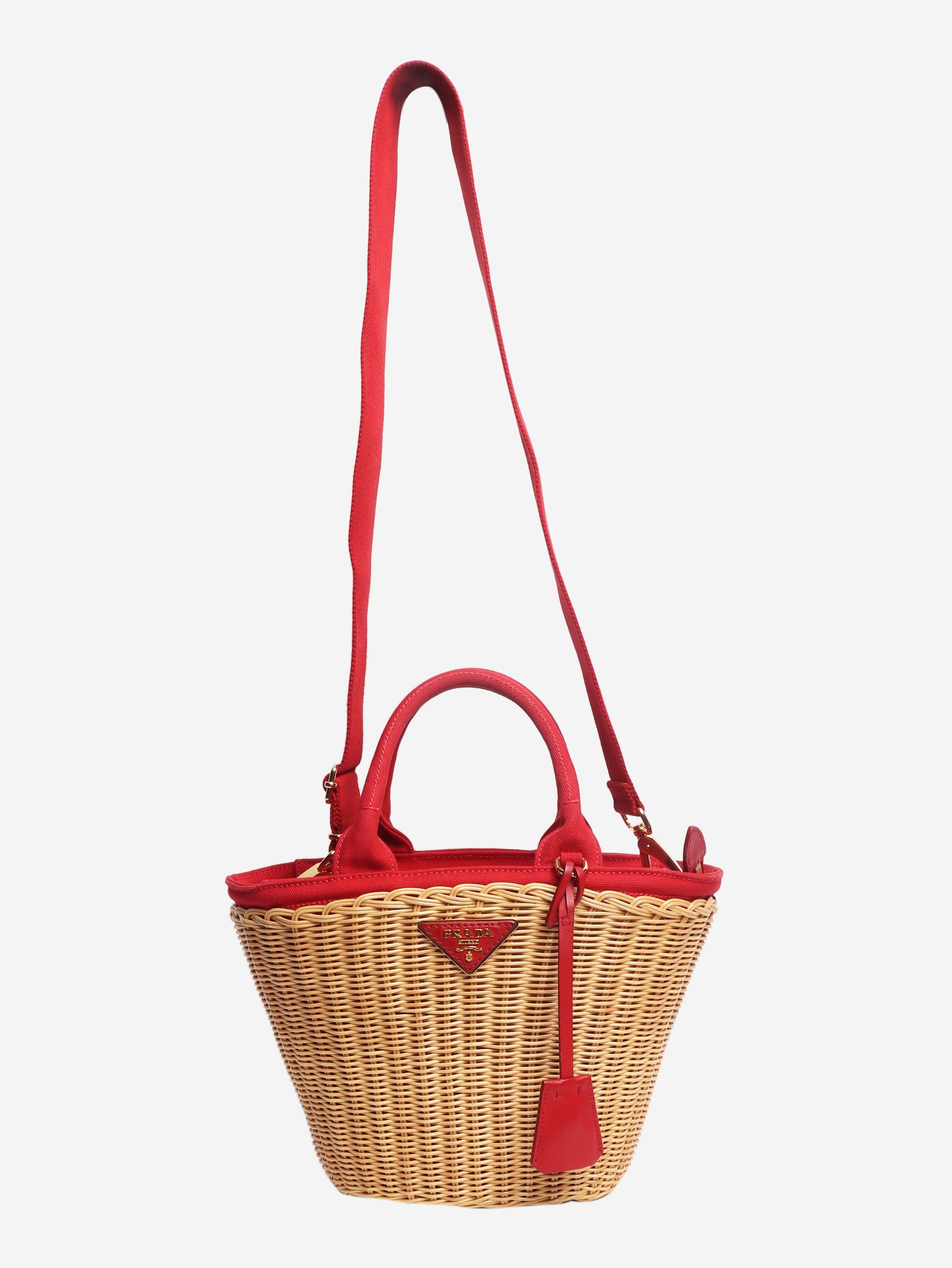 Prada Neutral raffia basket bag Size ONE SIZE - 2 Thumbnail