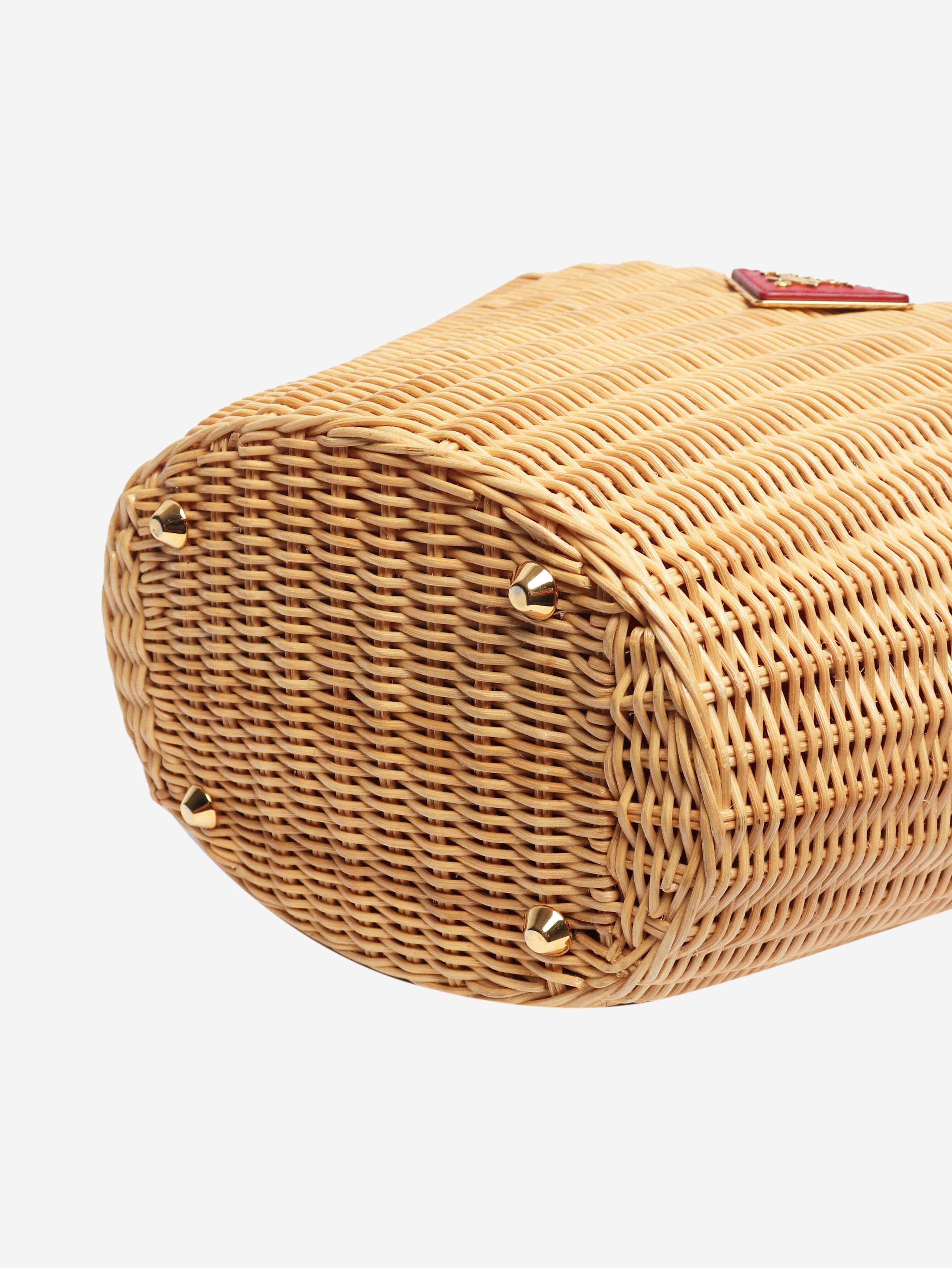 Prada Neutral raffia basket bag Size ONE SIZE - 5 Thumbnail