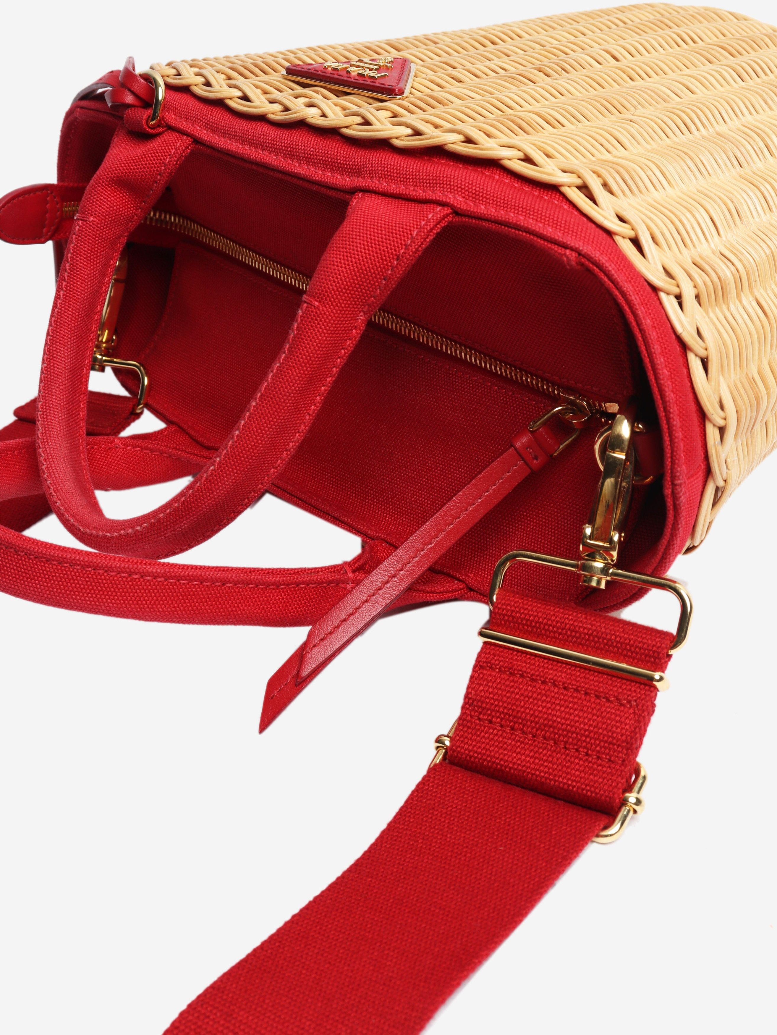 Prada Neutral raffia basket bag Size ONE SIZE - 6 Thumbnail