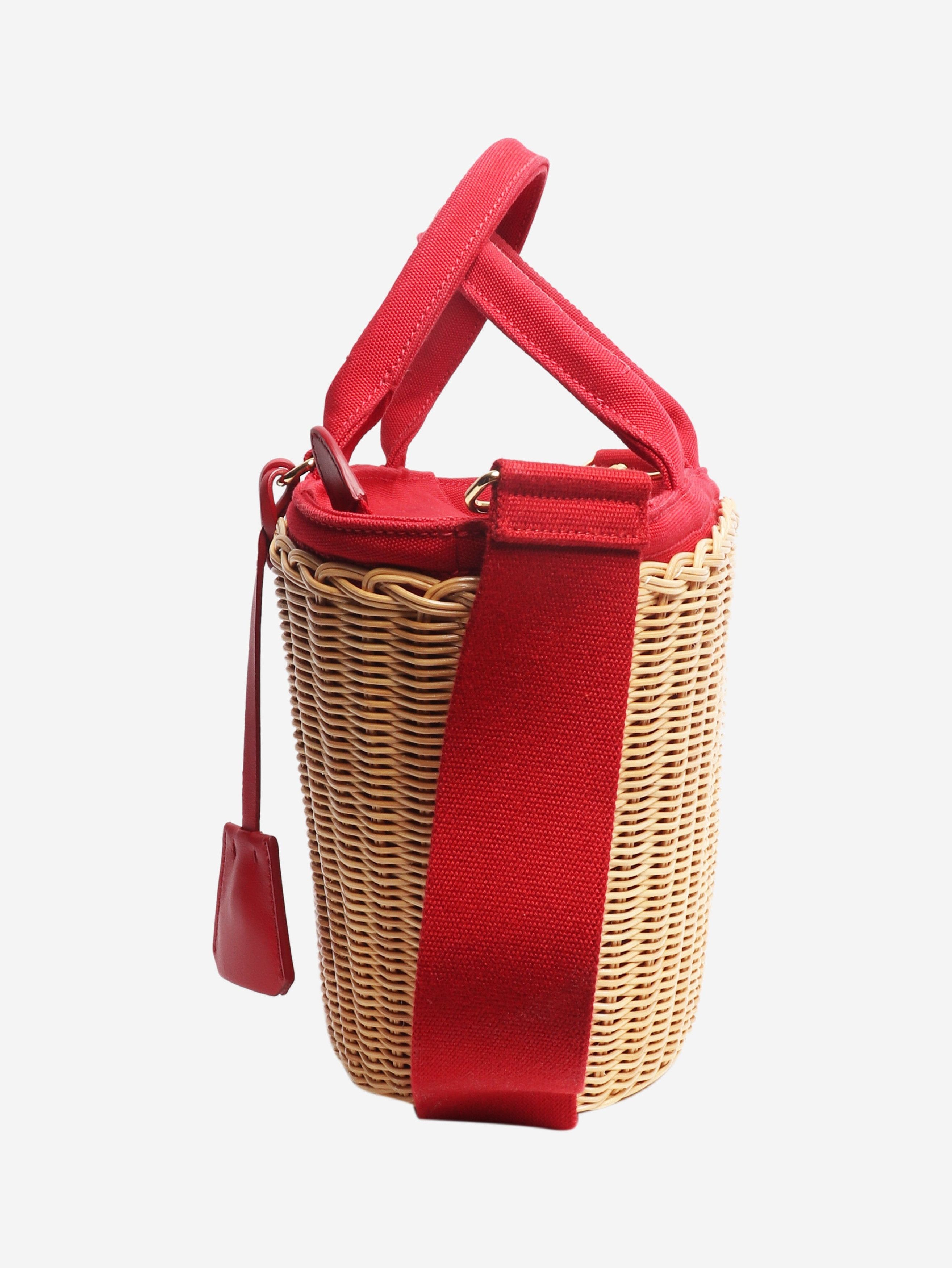 Prada Neutral raffia basket bag Size ONE SIZE - 3 Thumbnail