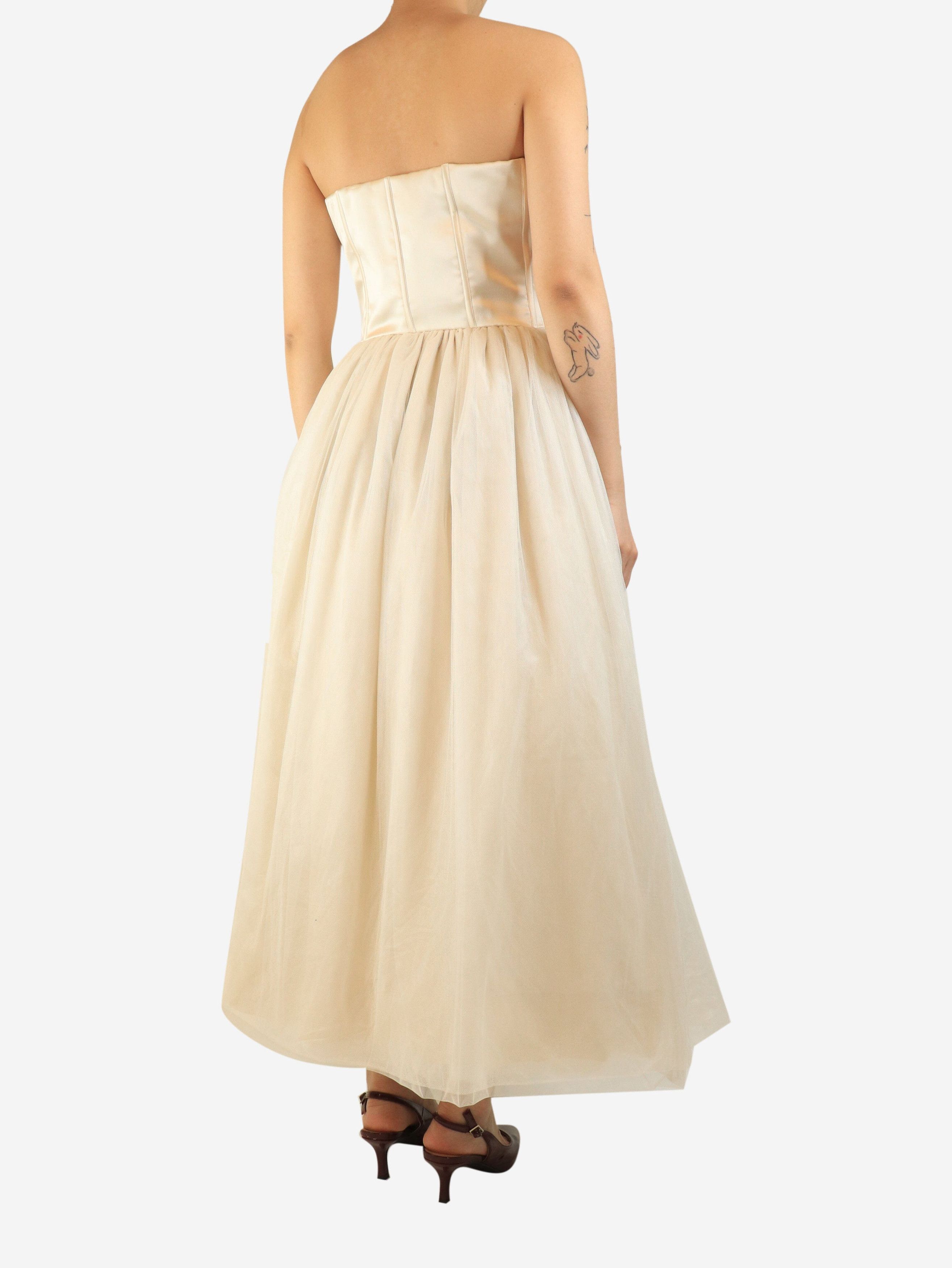 Brunello Cucinelli Cream strapless tulle dress - UK 10 Size S / US 4 / IT 40 - 3 Thumbnail