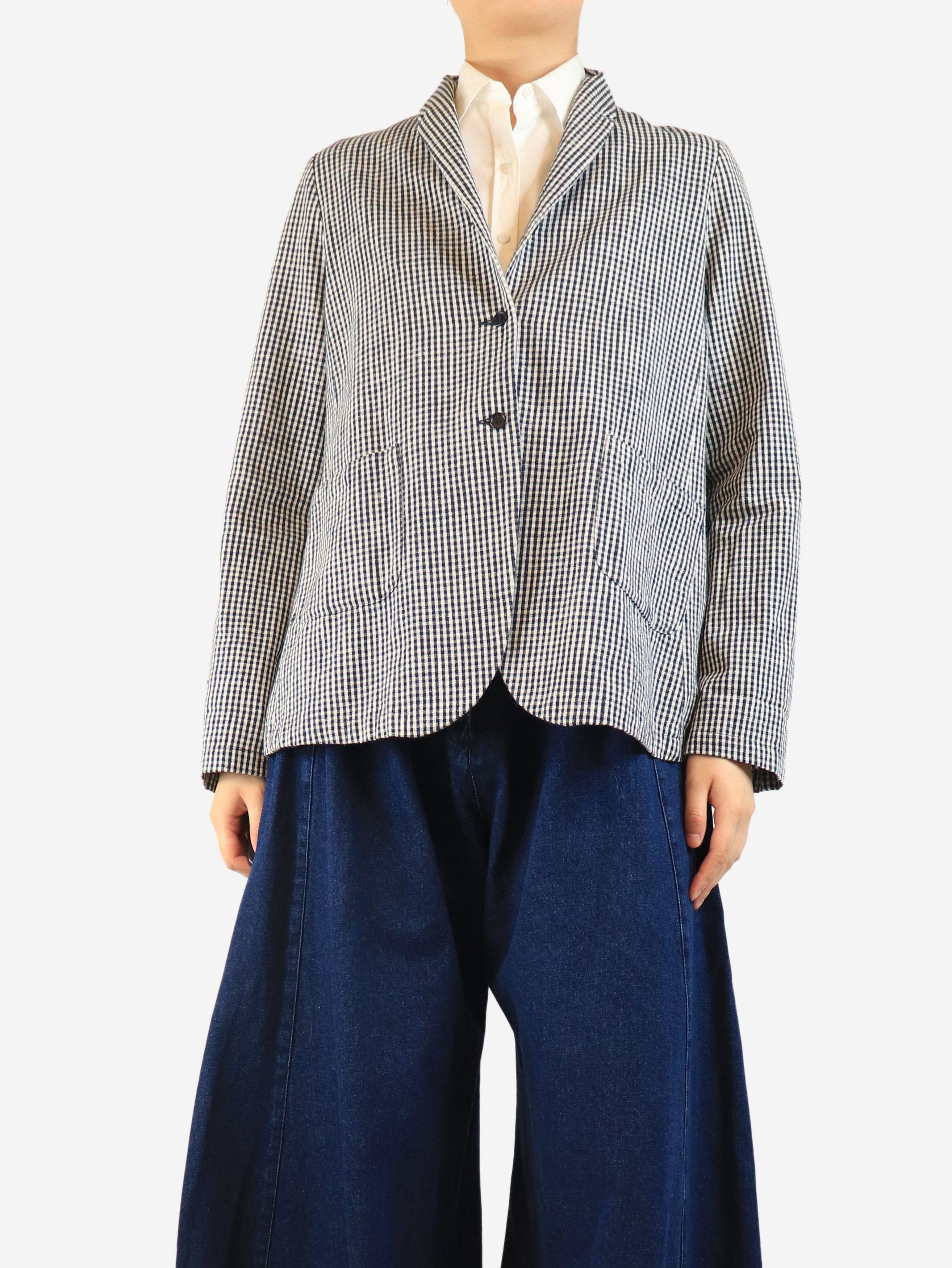 Other Navy and cream gingham linen blazer - M Size M / US 6-8 / IT 42-44 - 4 Thumbnail