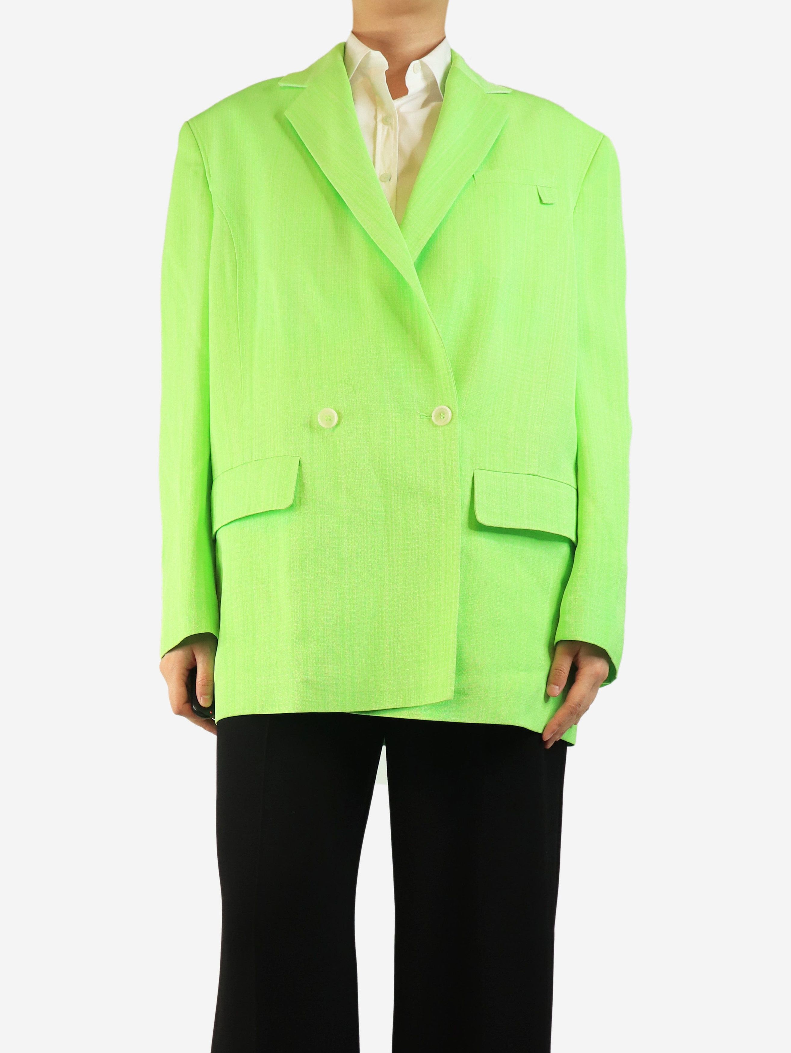 Jacquemus Neon green La Veste Marino blazer - UK 10 Size M / US 6-8 / IT 42-44 - 4 Thumbnail
