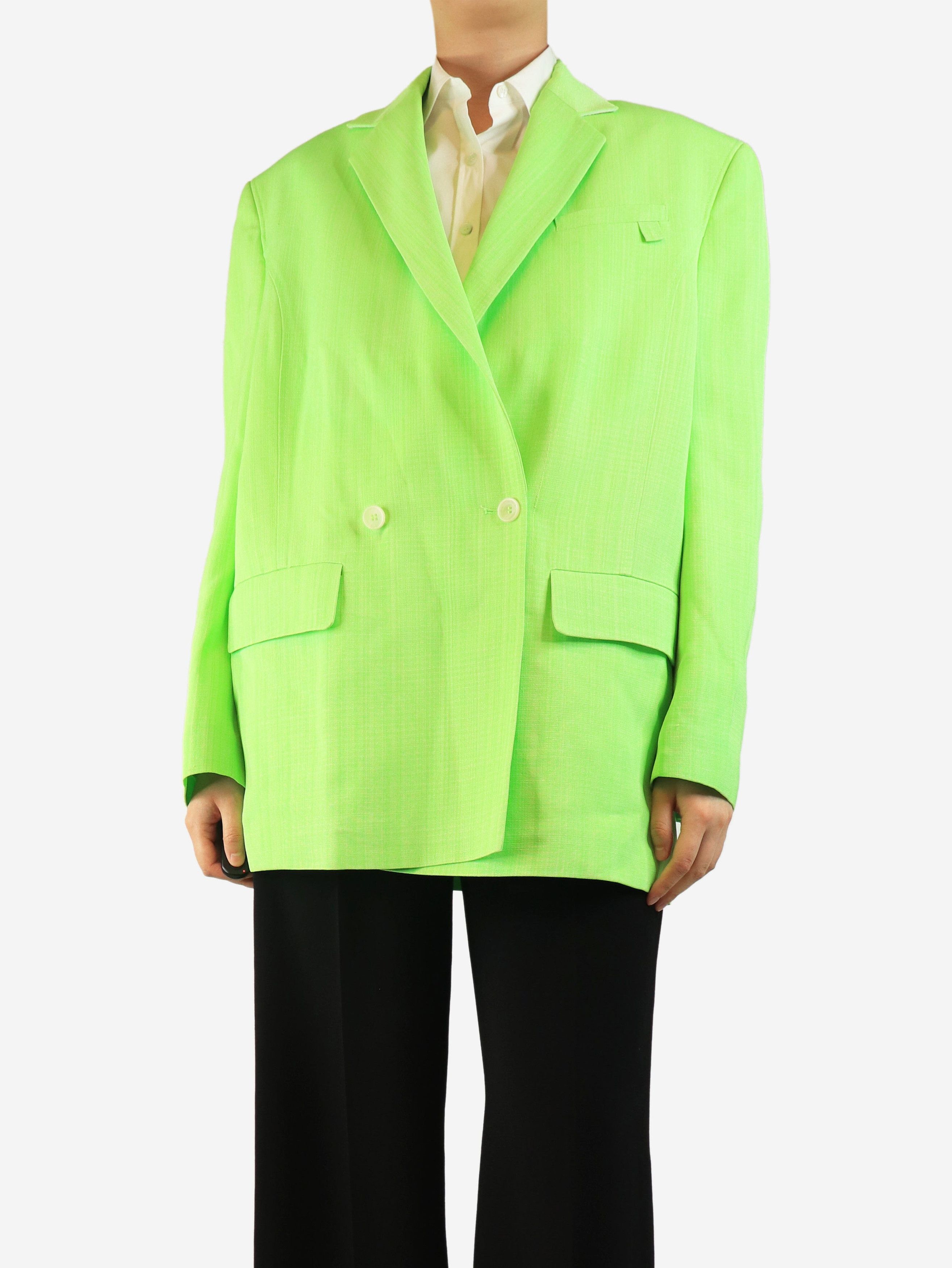 Jacquemus Neon green La Veste Marino blazer - UK 10 Size M / US 6-8 / IT 42-44 - 2 Thumbnail