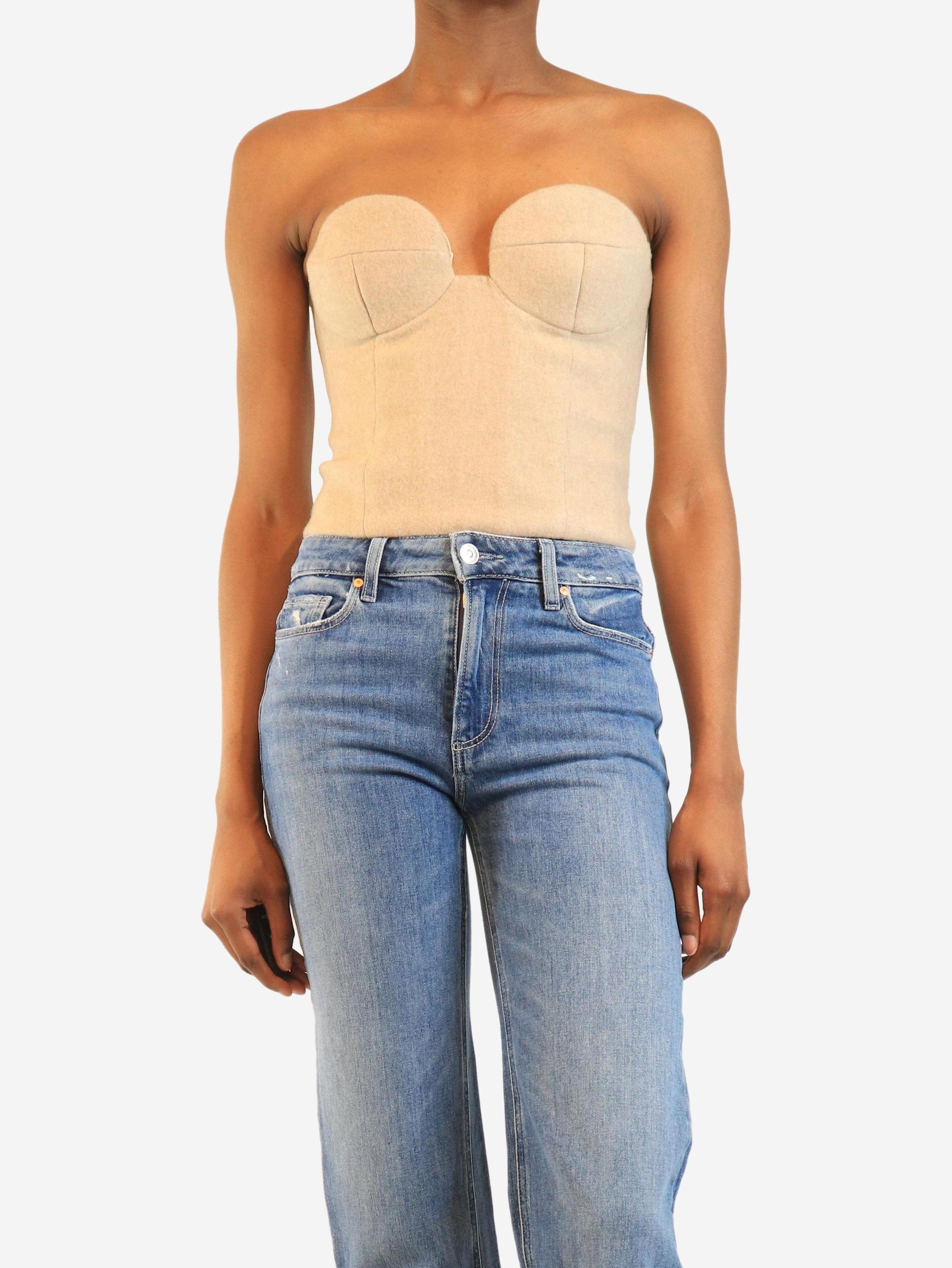 Magda Butrym Neutral cashmere bustier - UK 6 Size ONE SIZE - 4 Thumbnail