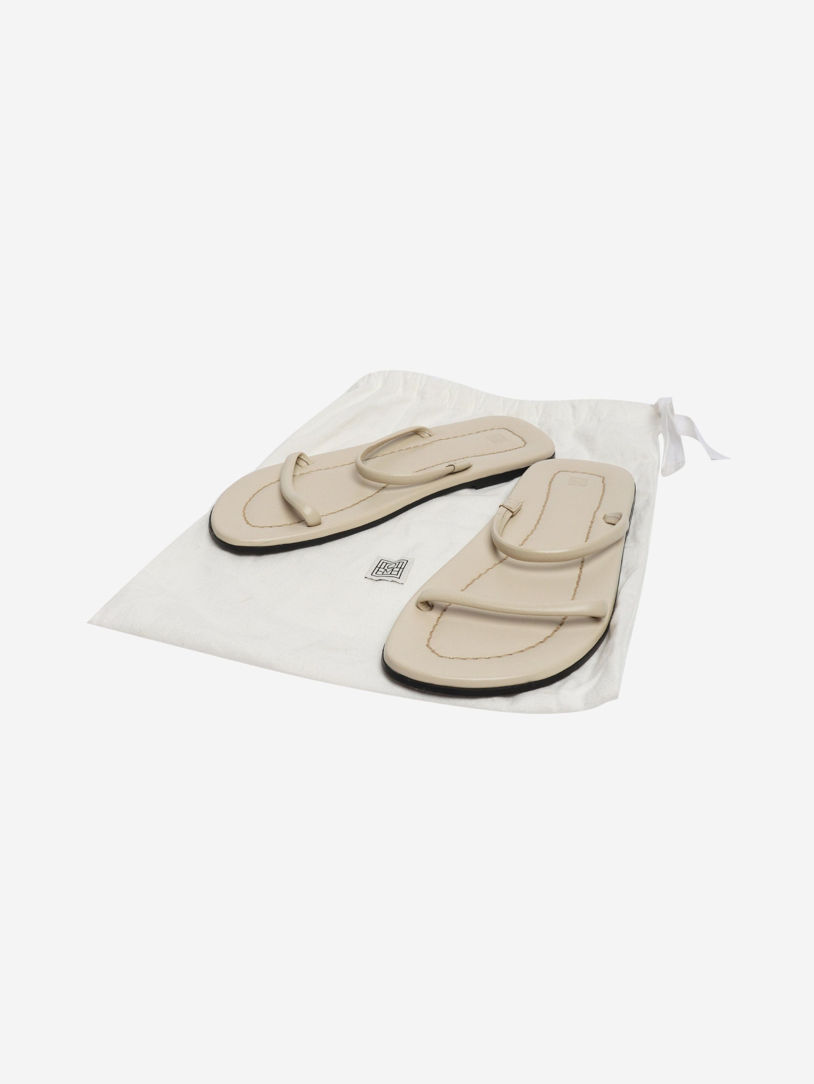 Toteme Cream leather sandals - EU 39 Size US 8.5 / IT 38.5 - 7 Thumbnail