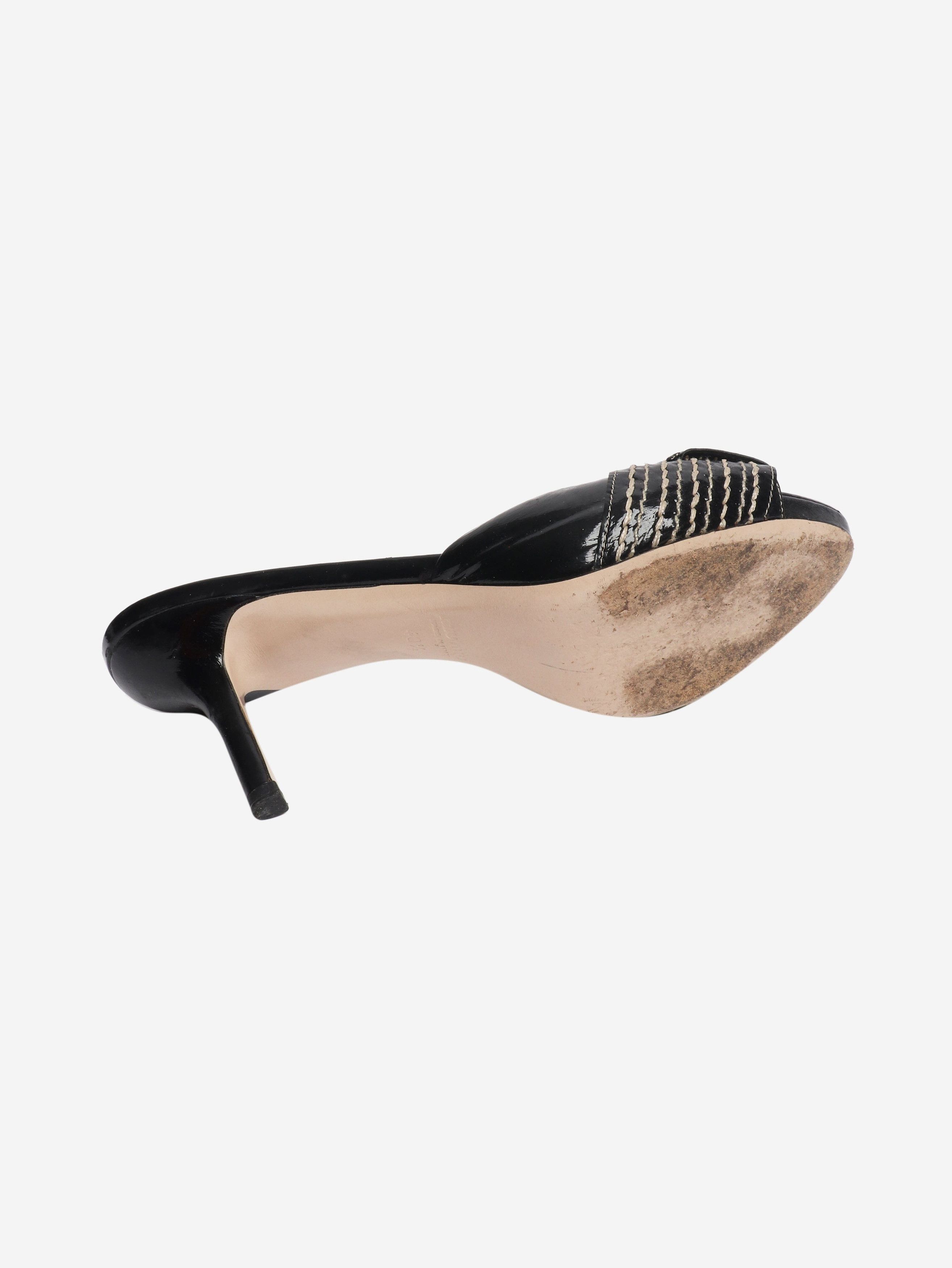 Miu Miu Black patent bow mules - EU 40.5 Size US 10 / IT 40 - 6 Thumbnail