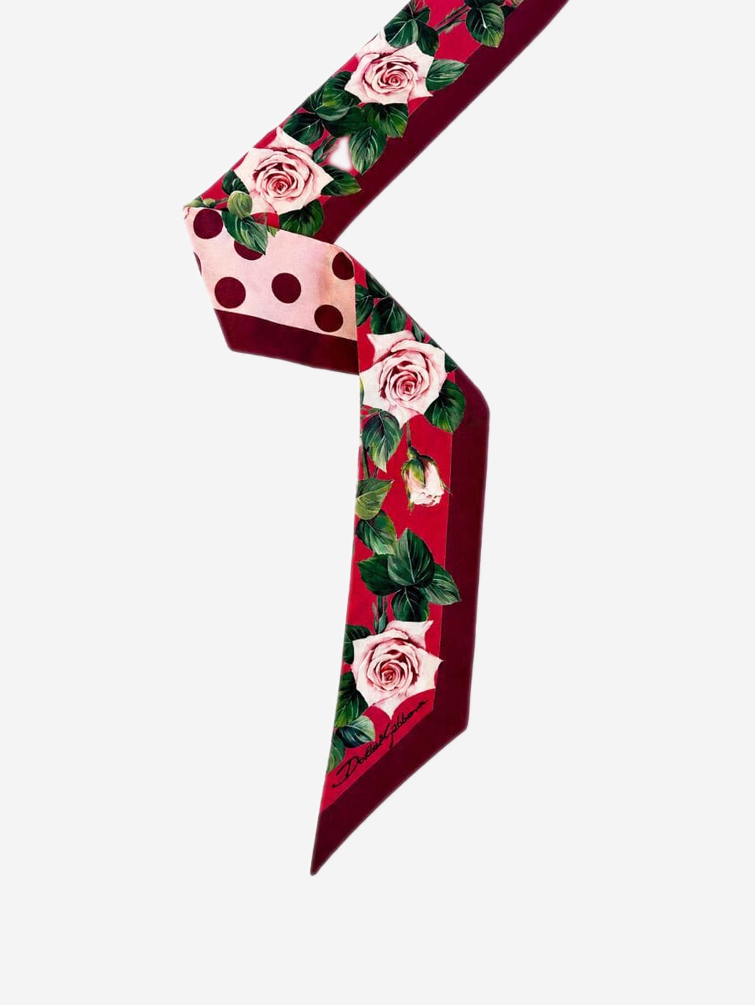 Dolce & Gabbana Red silk rose neck tie Size ONE SIZE - 2 Thumbnail