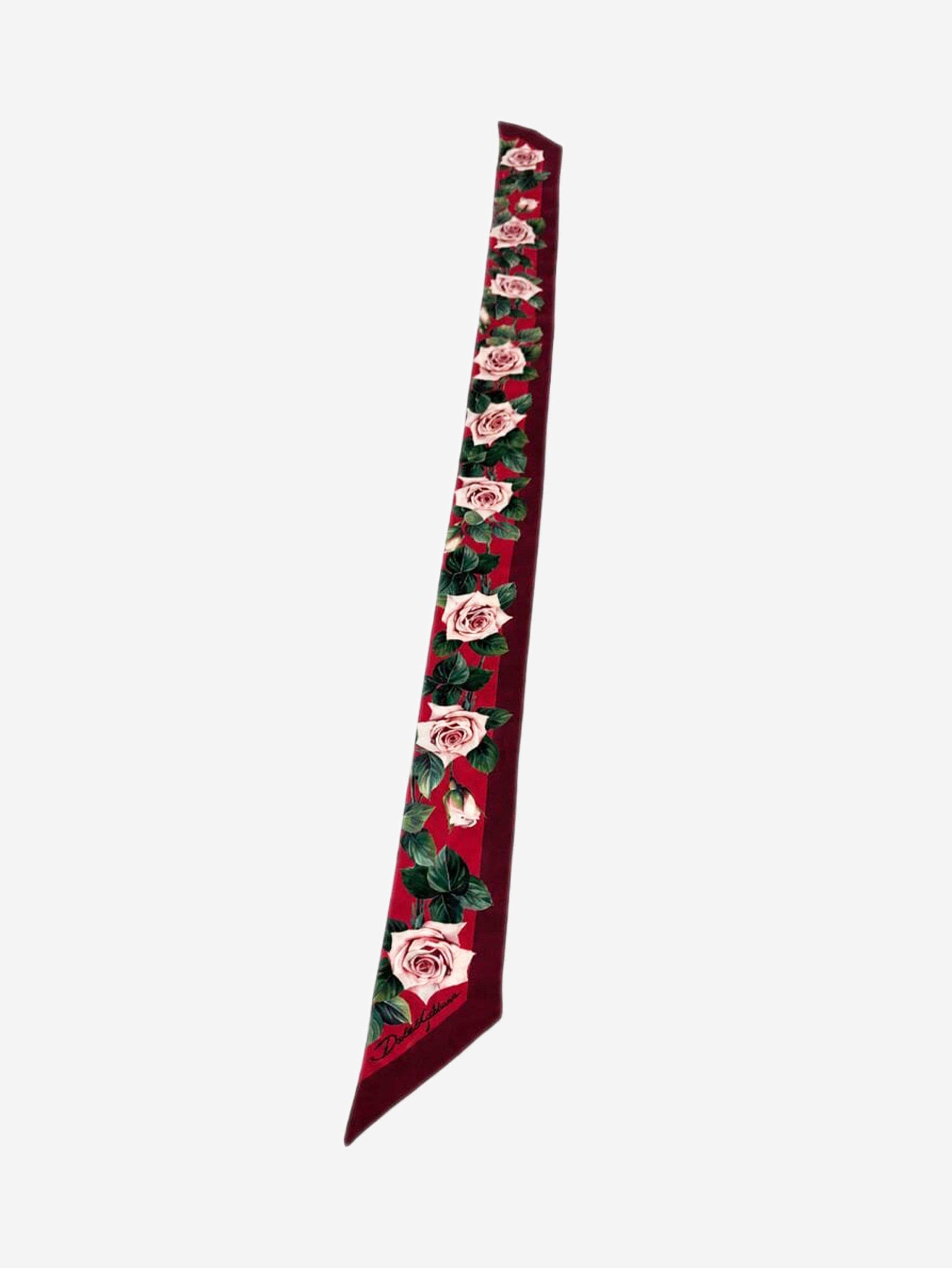 Dolce & Gabbana Red silk rose neck tie Size ONE SIZE - 4 Thumbnail