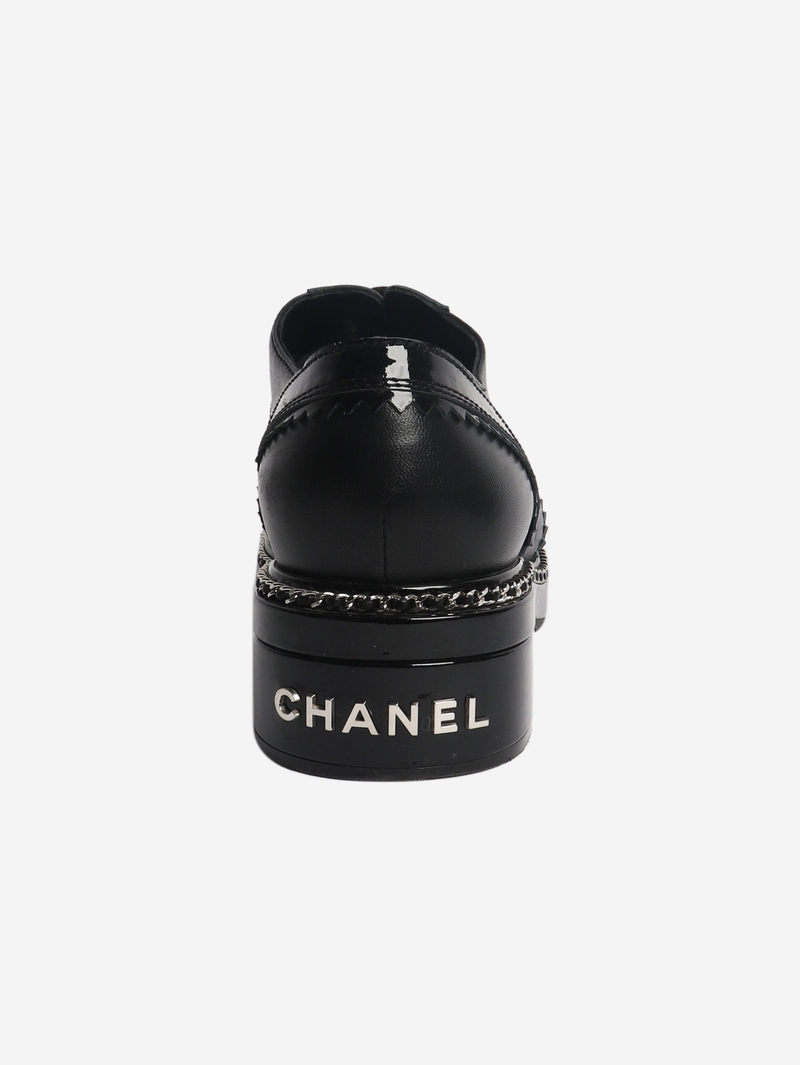 Chanel Black contrast-finish brogues - EU 37.5 Size US 6 / IT 36 - 3 Thumbnail
