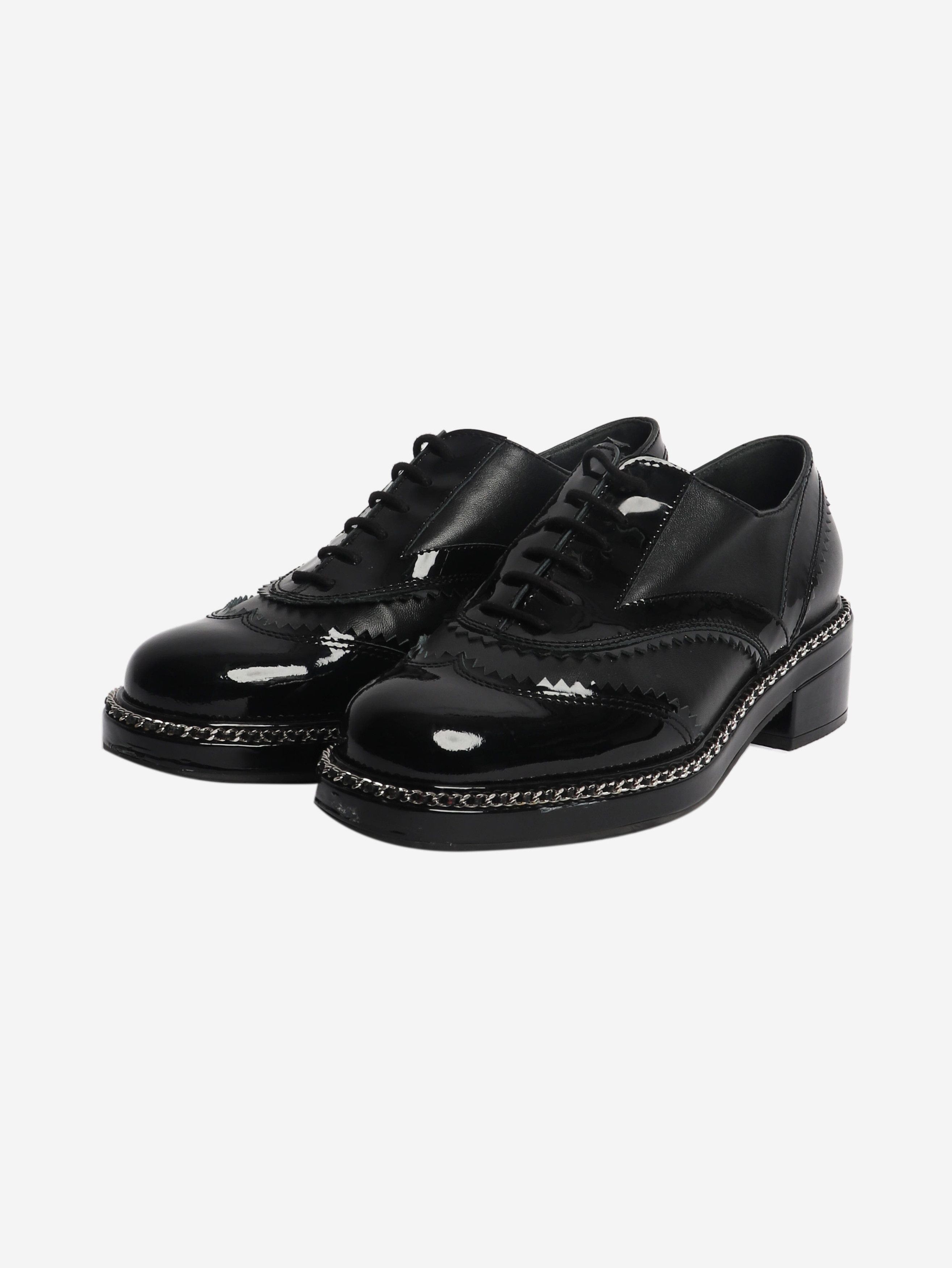 Chanel Black contrast-finish brogues - EU 37.5 Size US 6 / IT 36 - 2 Thumbnail