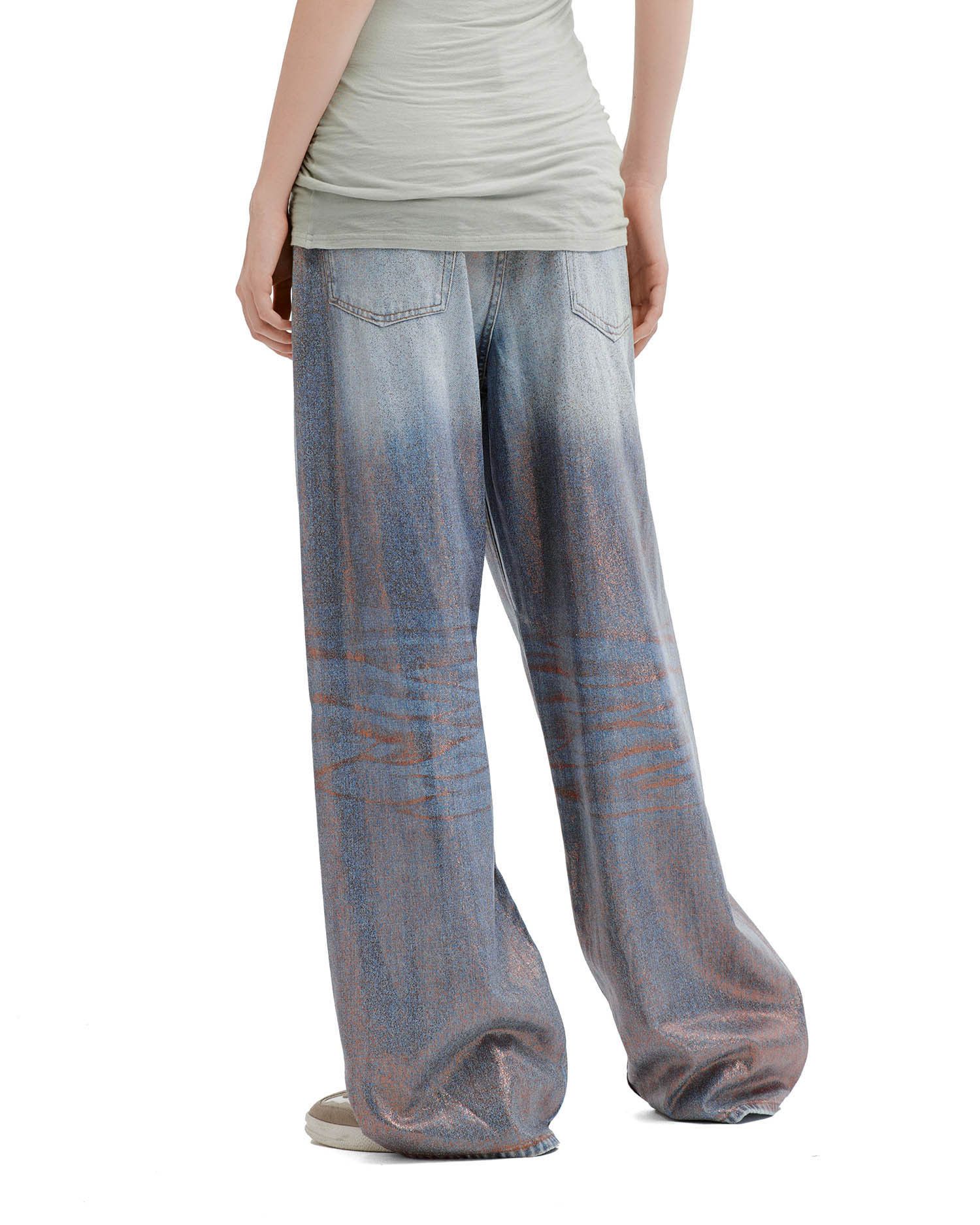 Acne Studios Acne Studios 1981 BAGGY FIT Metallic Rub Color Effect Jeans Size 24" / US 00 / IT 34 - 4 Thumbnail