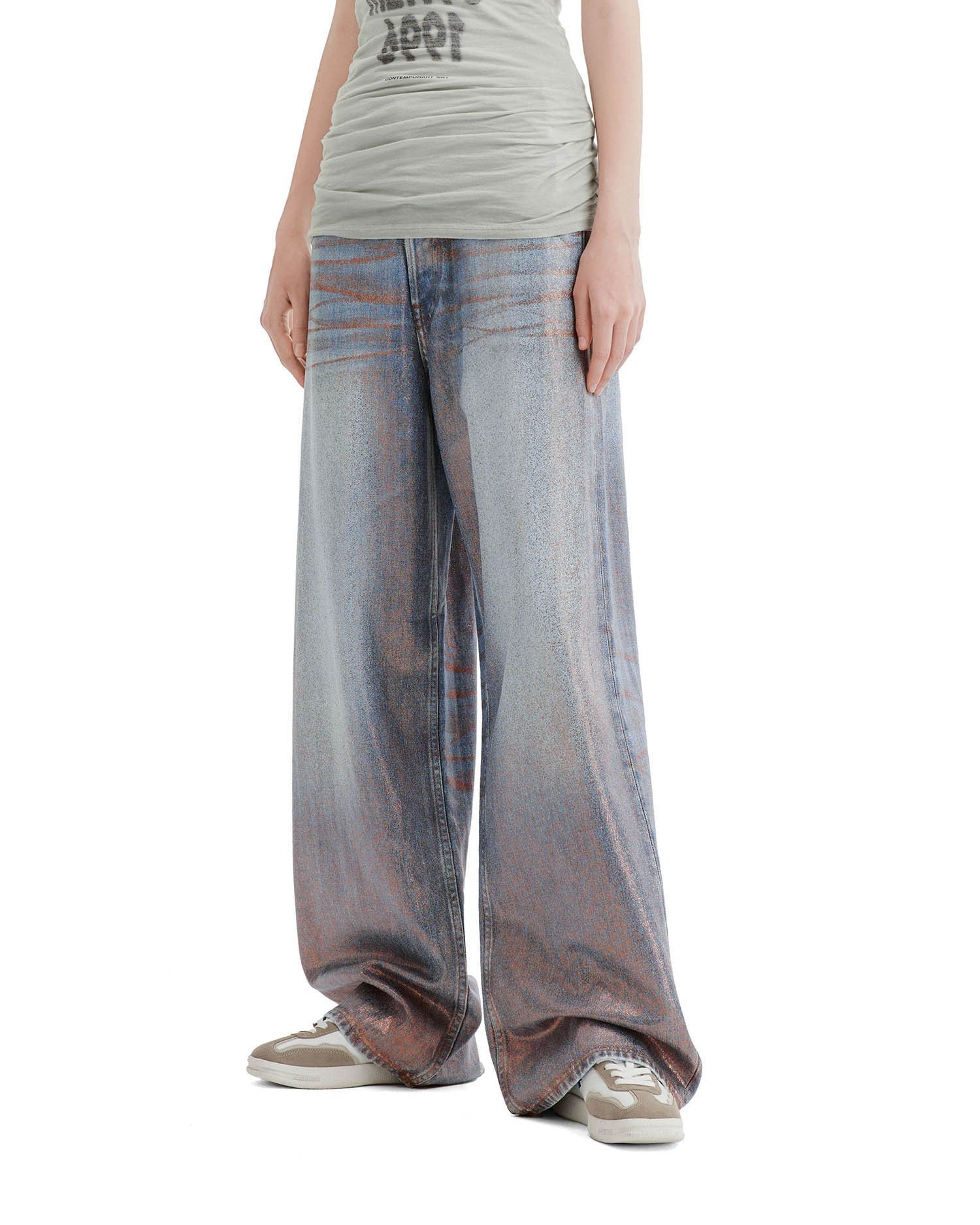 Acne Studios Acne Studios 1981 BAGGY FIT Metallic Rub Color Effect Jeans Size 26" / US 2 / IT 38 - 3 Thumbnail