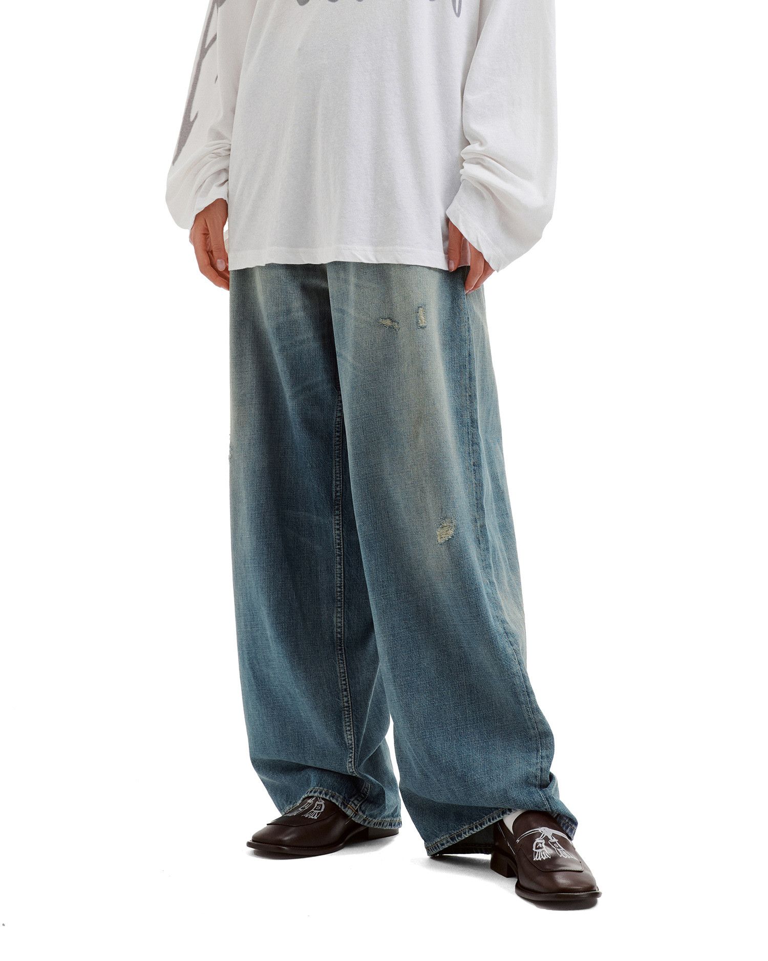 Acne Studios Acne Studios 2023 SUPER BAGGY Ripped Distressed Jeans Size 22" - 3 Thumbnail