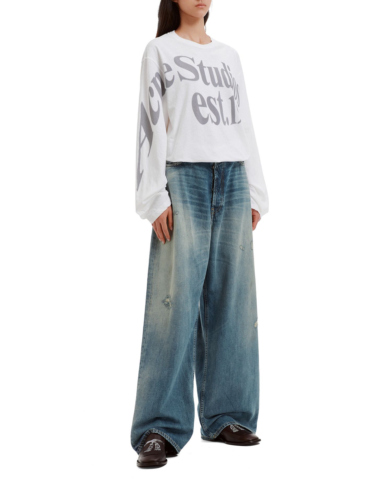 Acne Studios Acne Studios 2023 SUPER BAGGY Ripped Distressed Jeans Size 22" - 2 Thumbnail