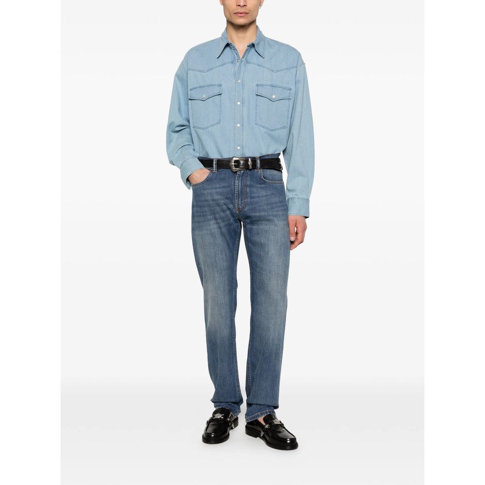 Versace Versace BLUE Denim - Regular & Straight-Leg Jeans Size US 34 / EU 50 - 3 Thumbnail