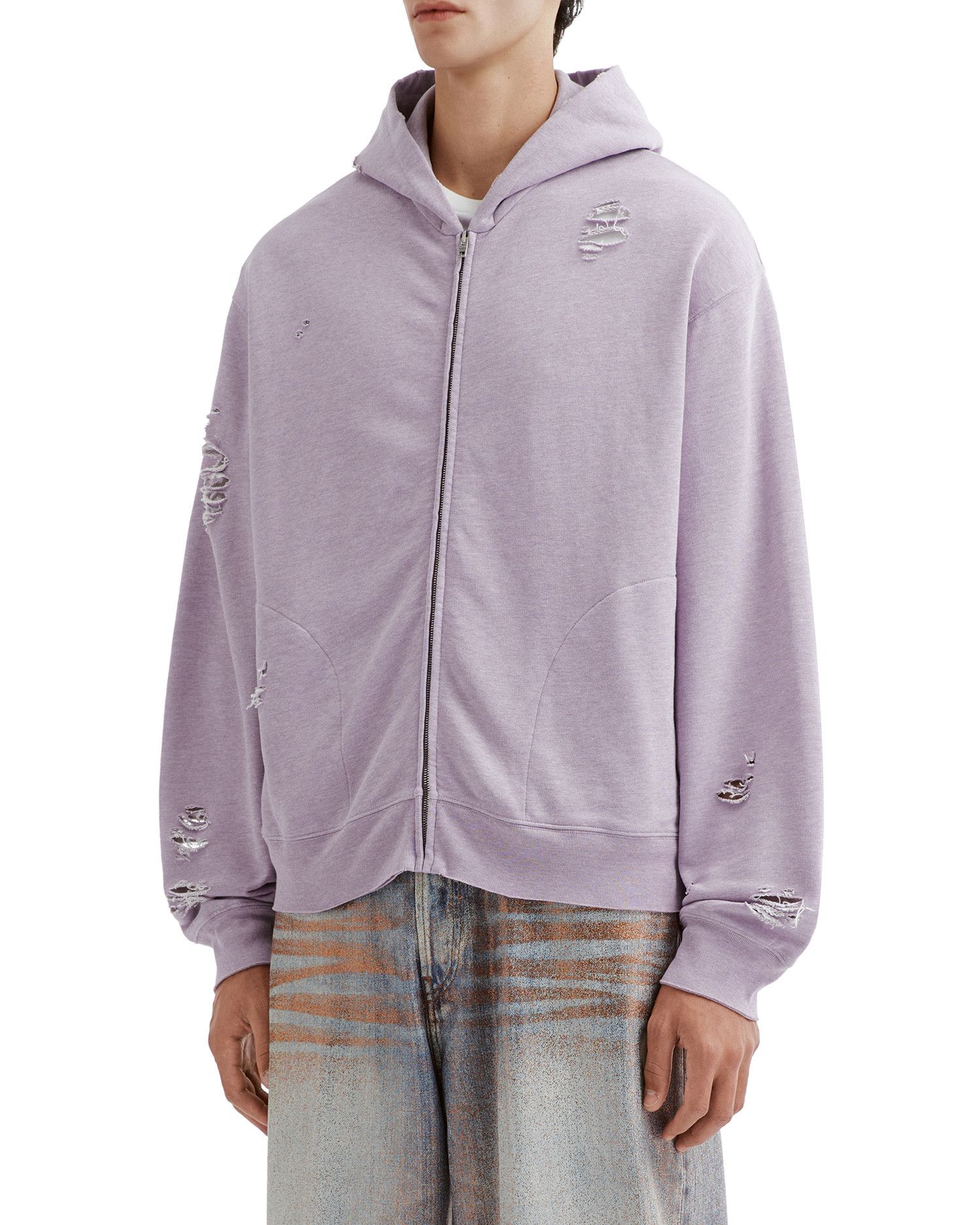 Acne Studios Acne Studios Ripped Hooded Zipper Sweatshirt Size US L / EU 52-54 / 3 - 3 Thumbnail
