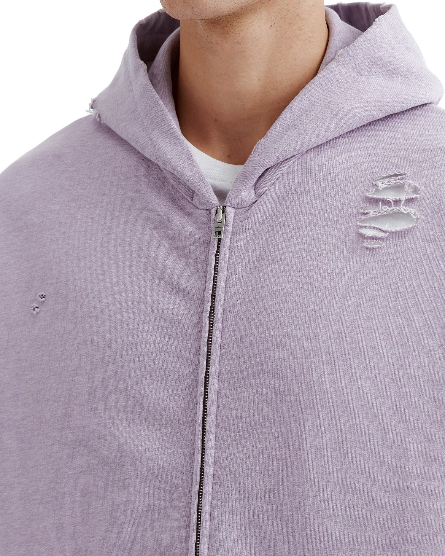 Acne Studios Acne Studios Ripped Hooded Zipper Sweatshirt Size US L / EU 52-54 / 3 - 5 Thumbnail