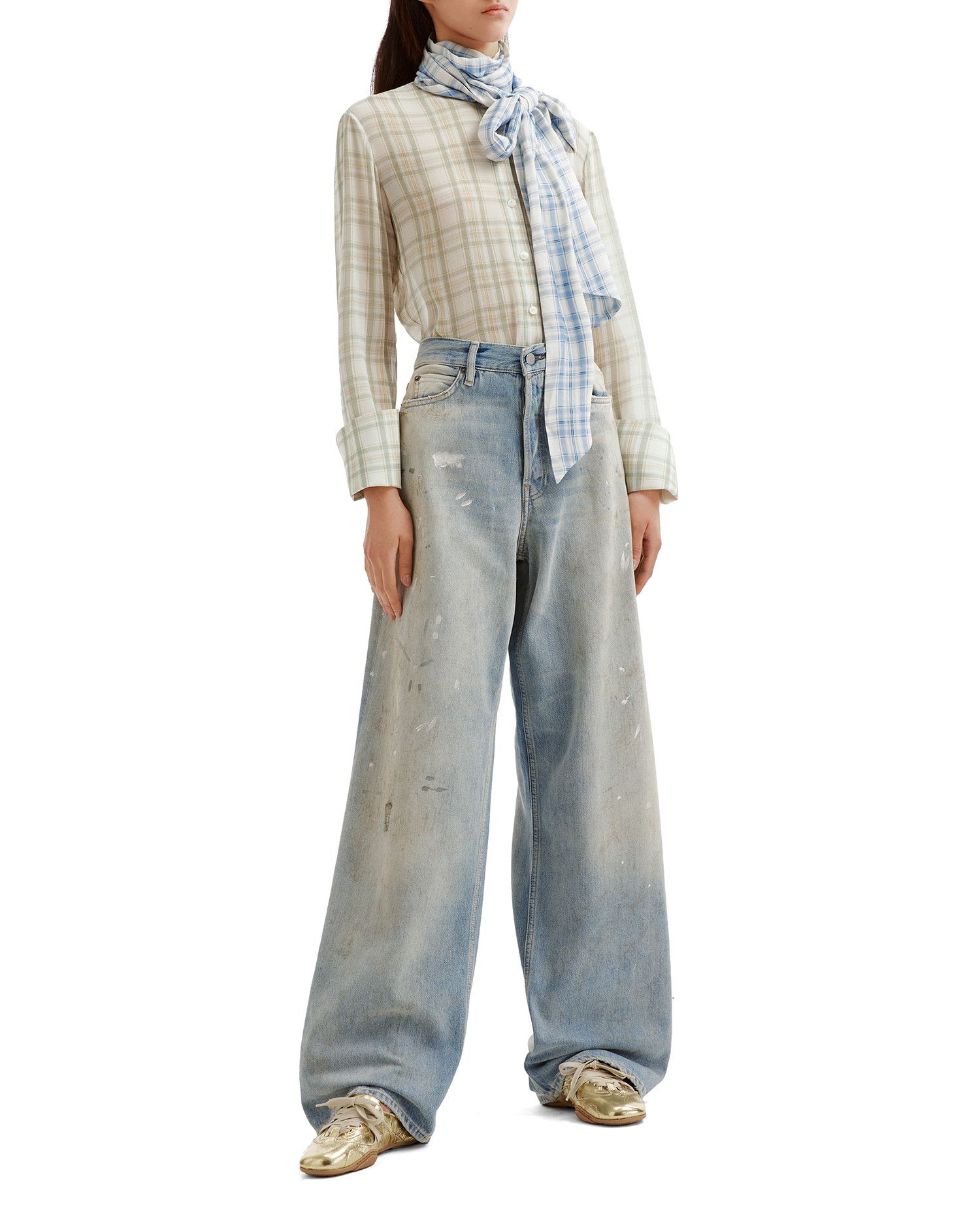 Acne Studios Acne Studios Ornament Lace-up Plaid Shirt Size M / US 6-8 / IT 42-44 - 2 Thumbnail