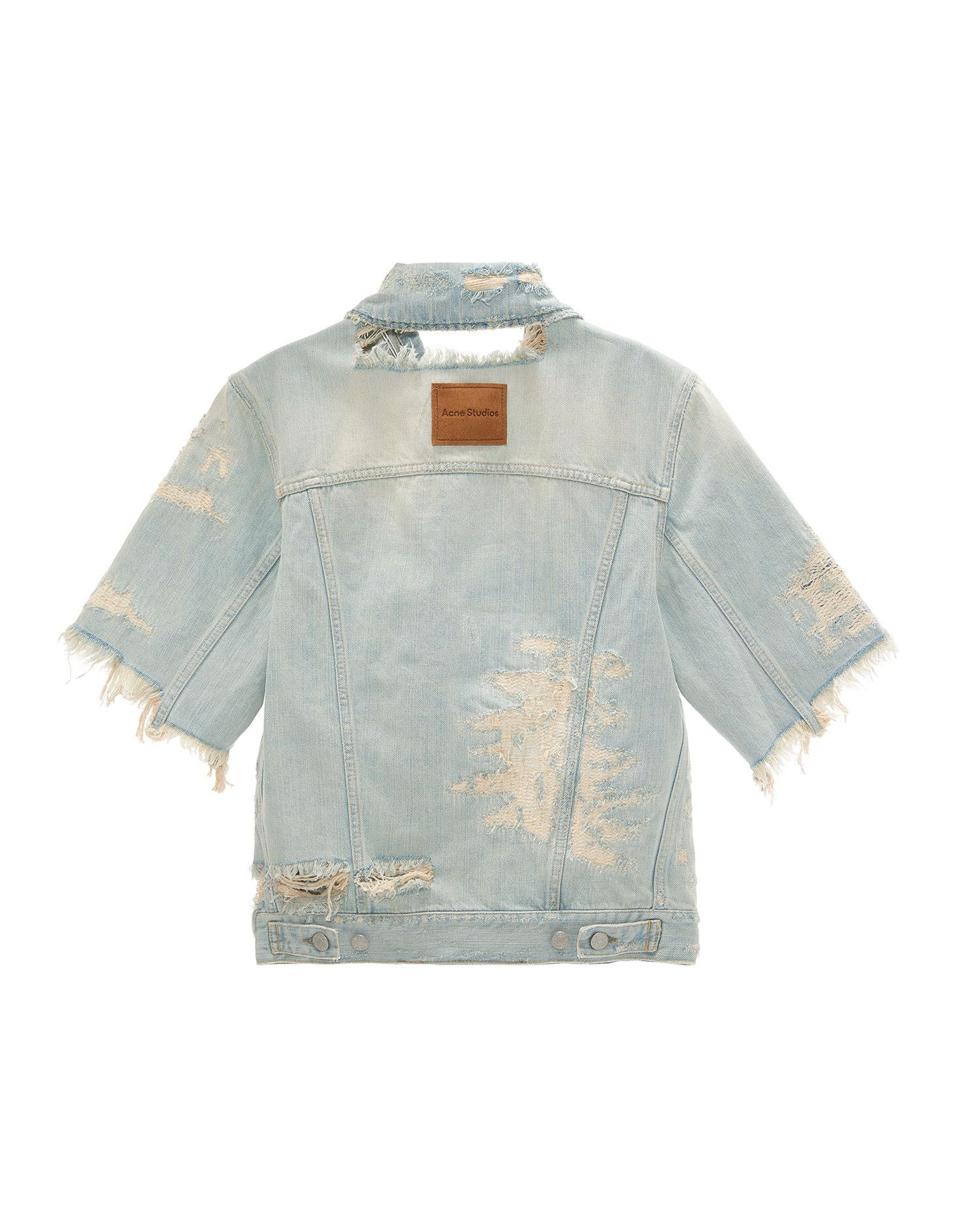 Acne Studios Acne Studios Ripped Short Sleeve Denim Shirt Size US M / EU 48-50 / 2 - 6 Thumbnail