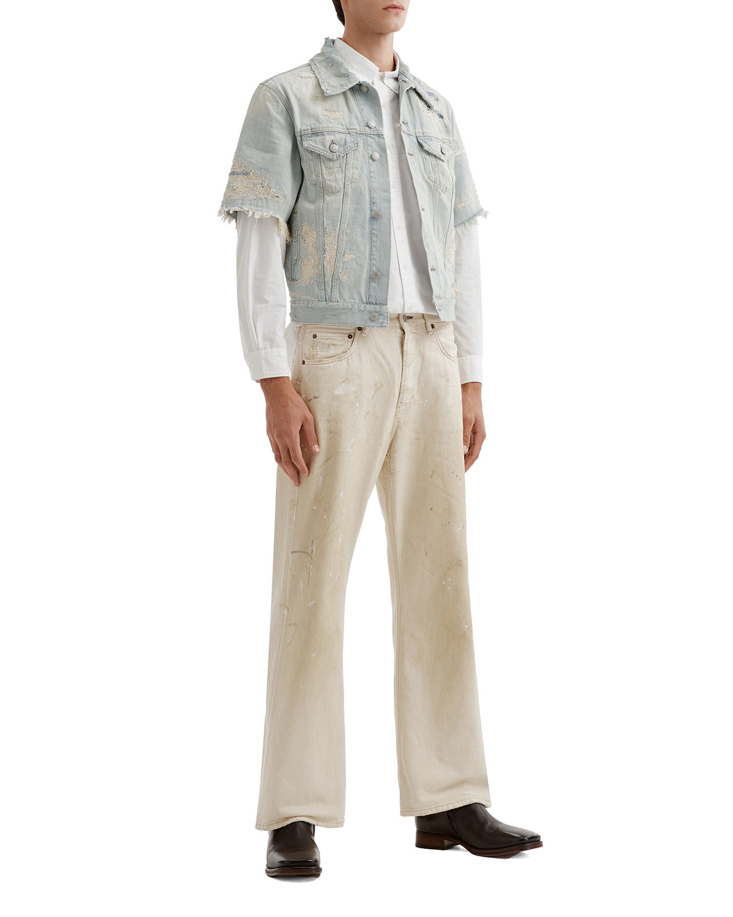 Acne Studios Acne Studios Ripped Short Sleeve Denim Shirt Size US M / EU 48-50 / 2 - 2 Thumbnail