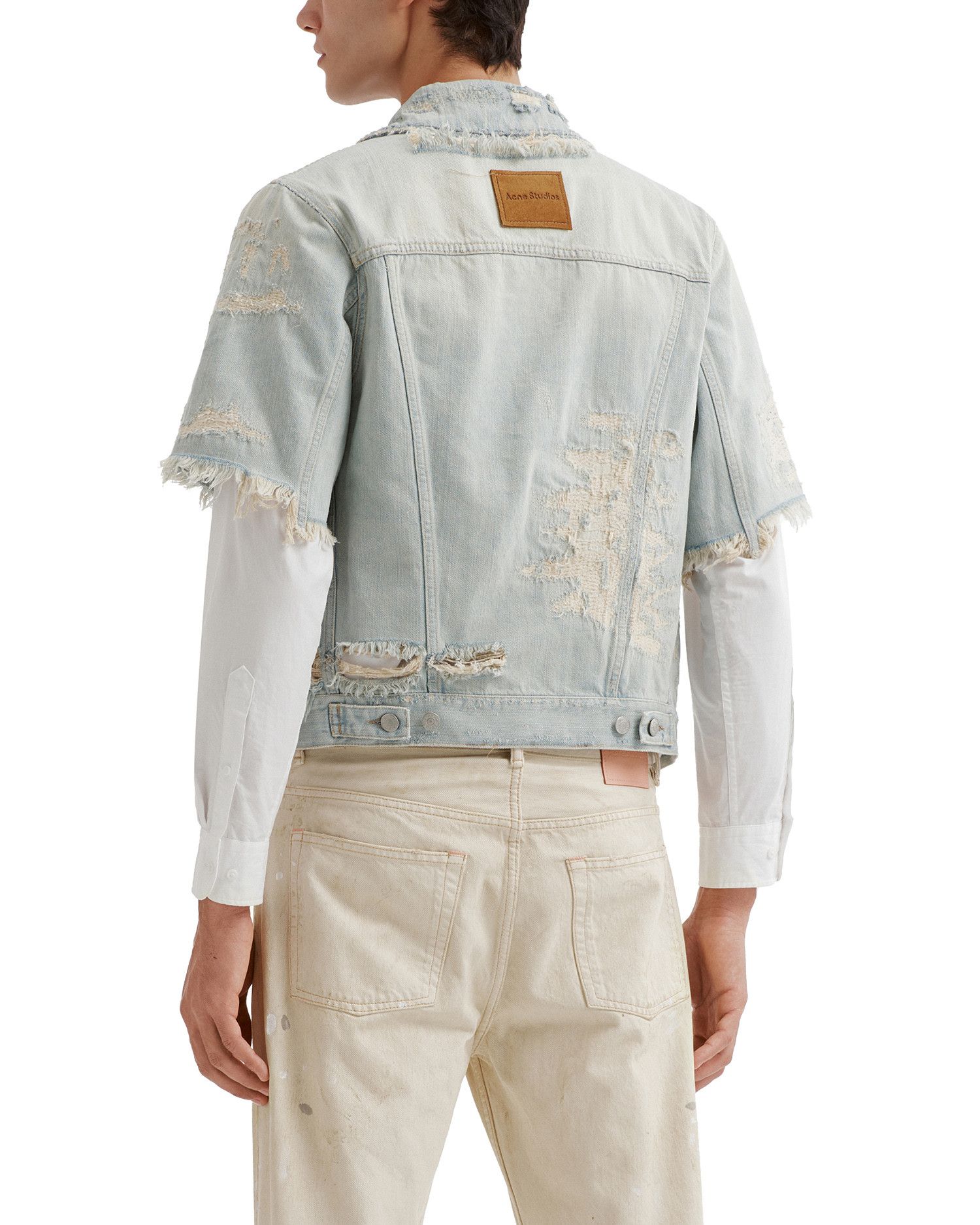 Acne Studios Acne Studios Ripped Short Sleeve Denim Shirt Size US M / EU 48-50 / 2 - 4 Thumbnail