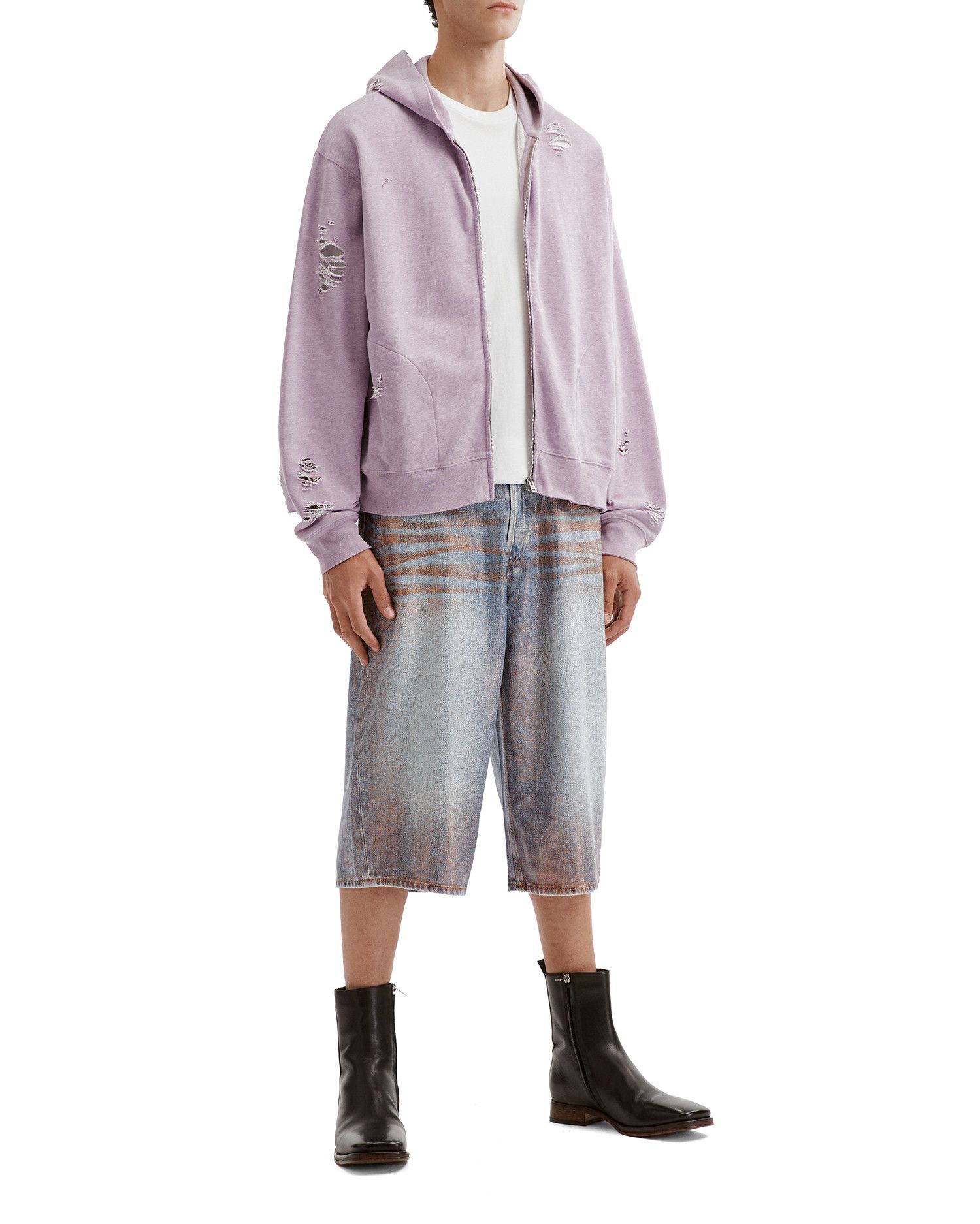 Acne Studios Acne Studios Metallic Print Denim Shorts Size US 30 / EU 46 - 2 Thumbnail