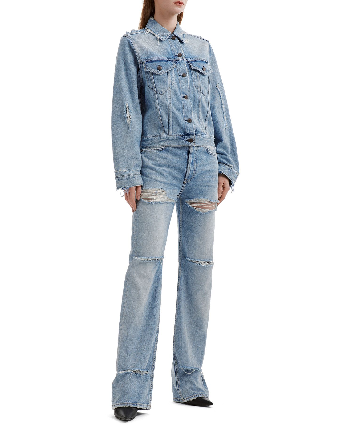 Acne Studios Acne Studios Distressed Design Denim Jacket Size M / US 6-8 / IT 42-44 - 2 Thumbnail