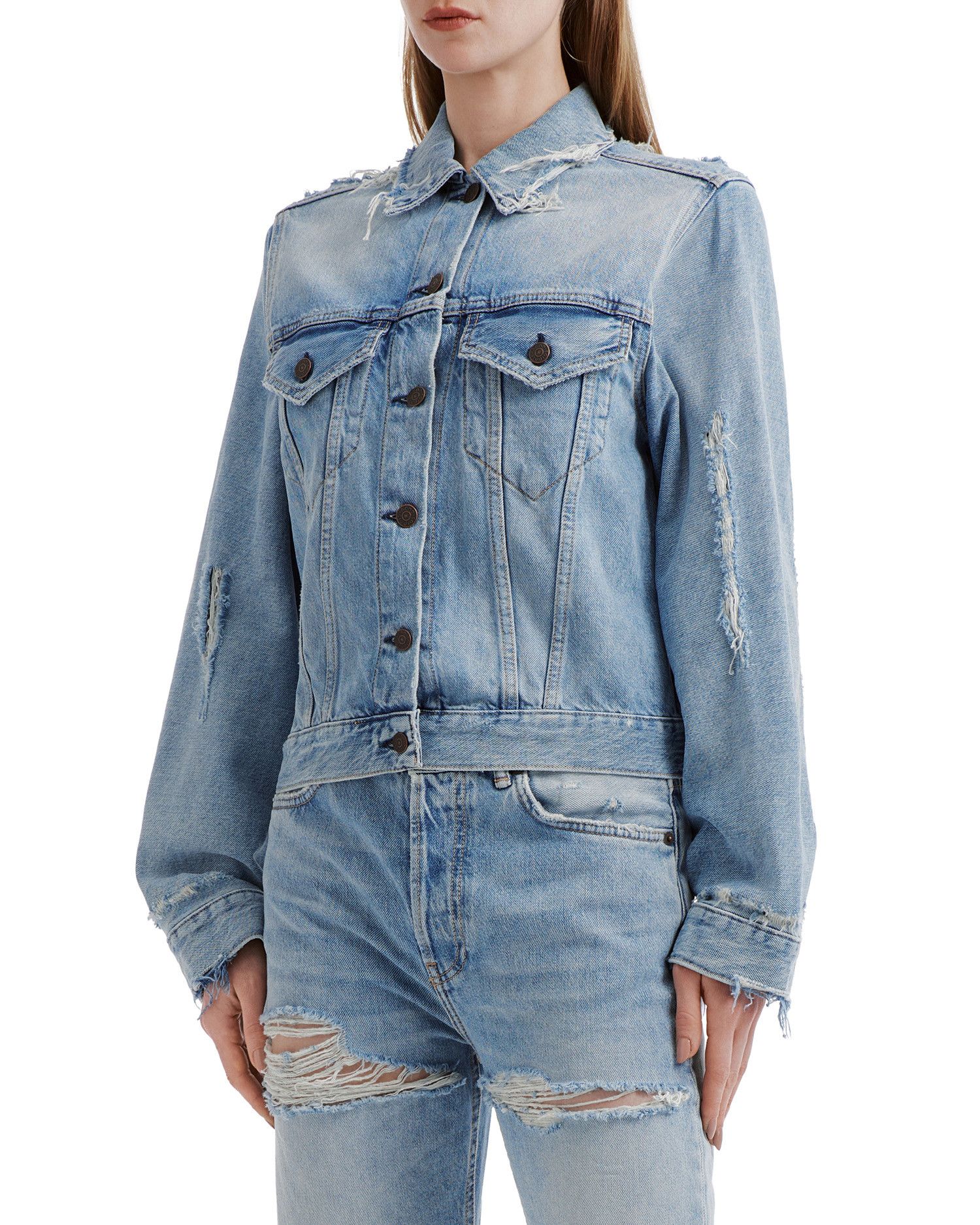 Acne Studios Acne Studios Distressed Design Denim Jacket Size L / US 10 / IT 46 - 3 Thumbnail
