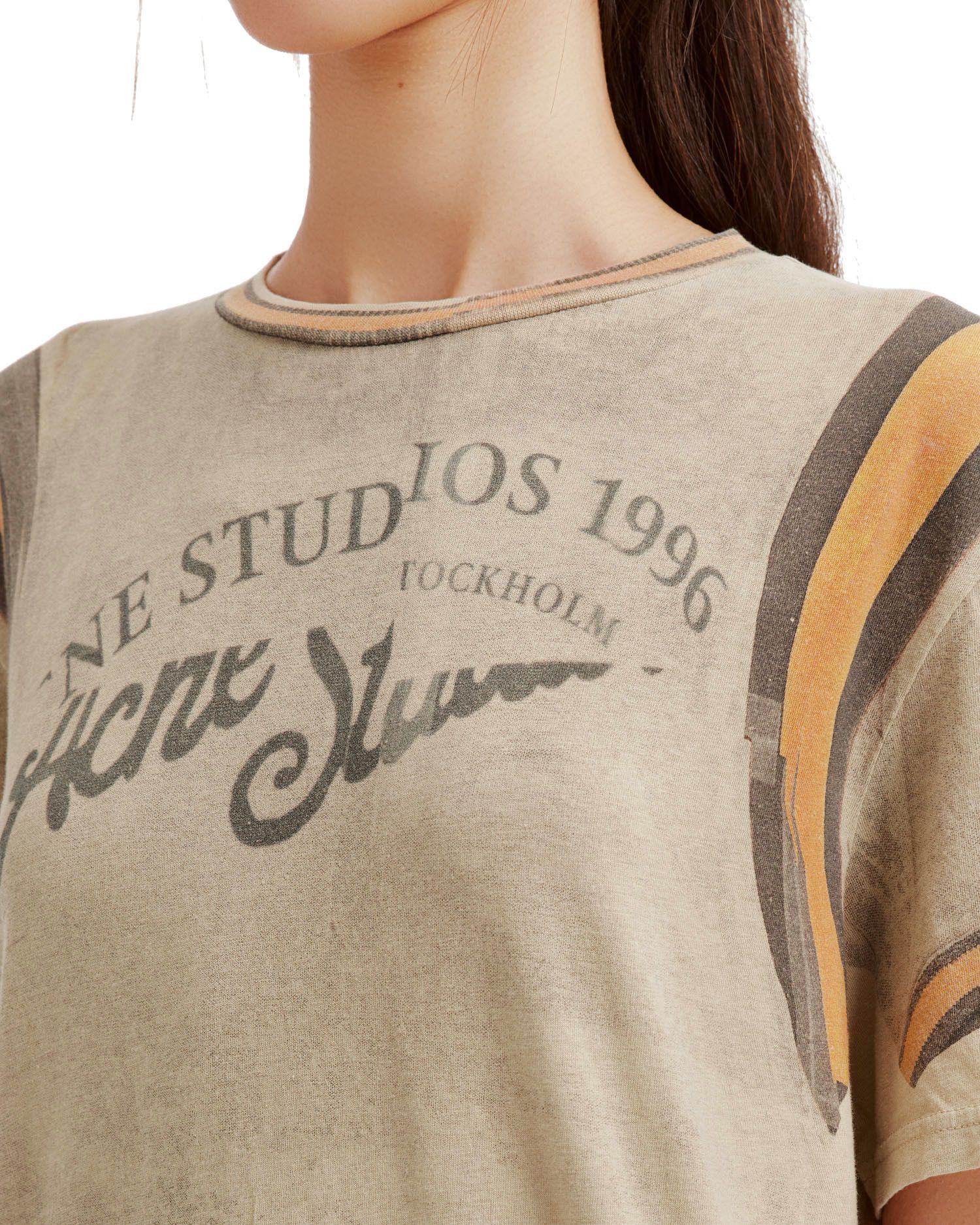 Acne Studios Acne Studios Letter Stripe Printed T-Shirt Size L / US 10 / IT 46 - 5 Thumbnail