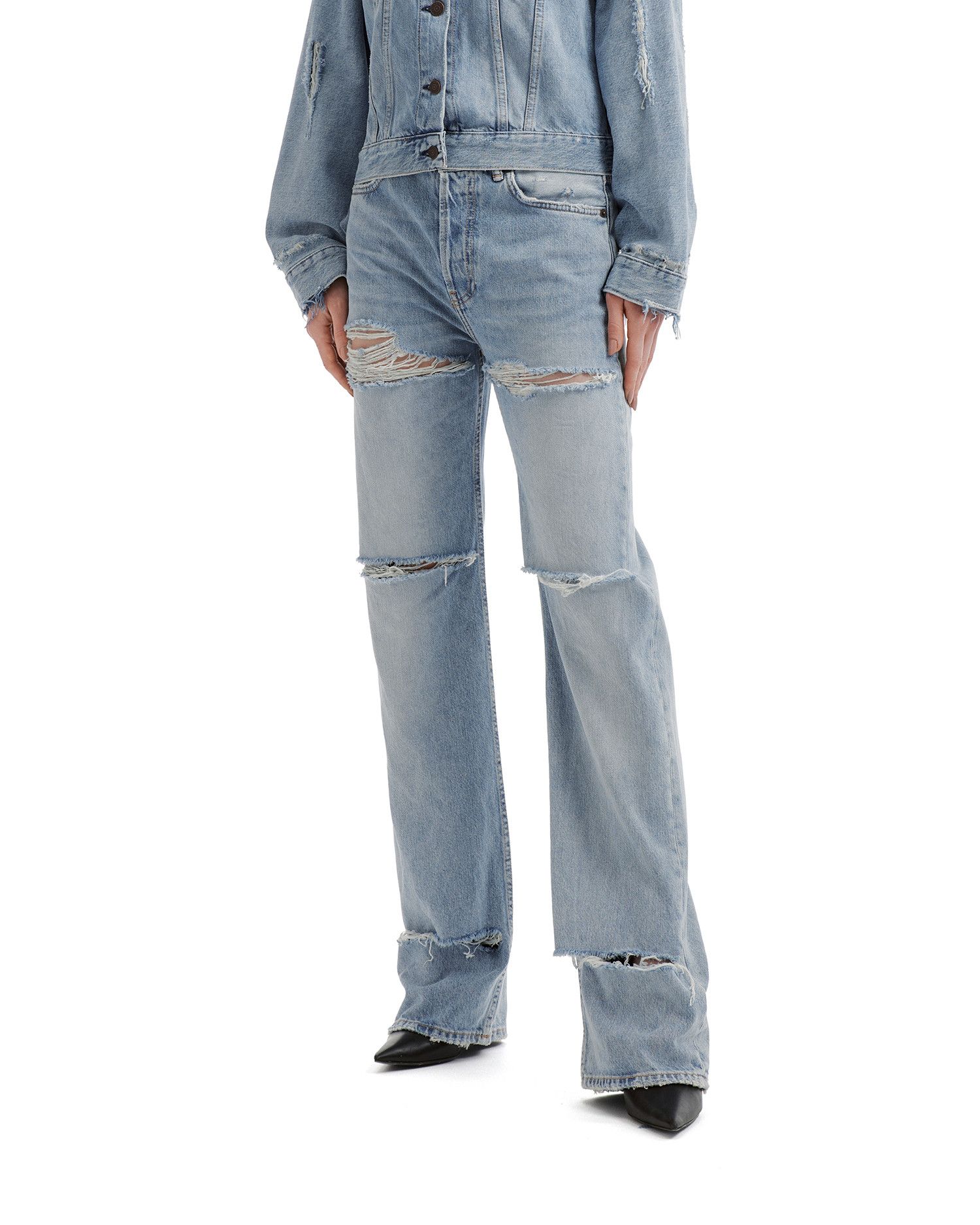 Acne Studios Acne Studios Ripped Straight Jeans Size 24" / US 00 / IT 34 - 3 Thumbnail
