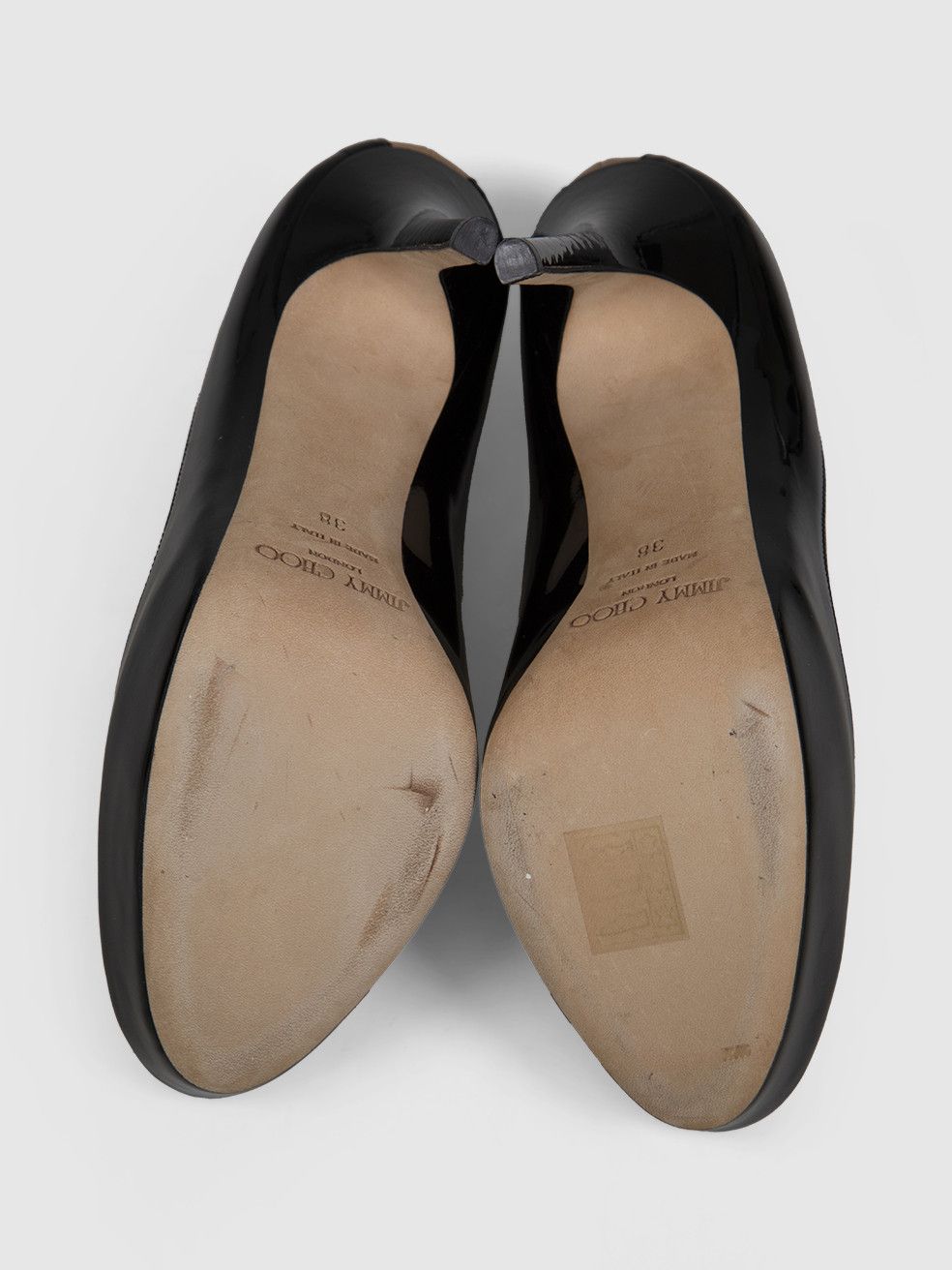 Jimmy Choo Beige & Black Leather Pumps Size US 8 / IT 38 - 4 Thumbnail