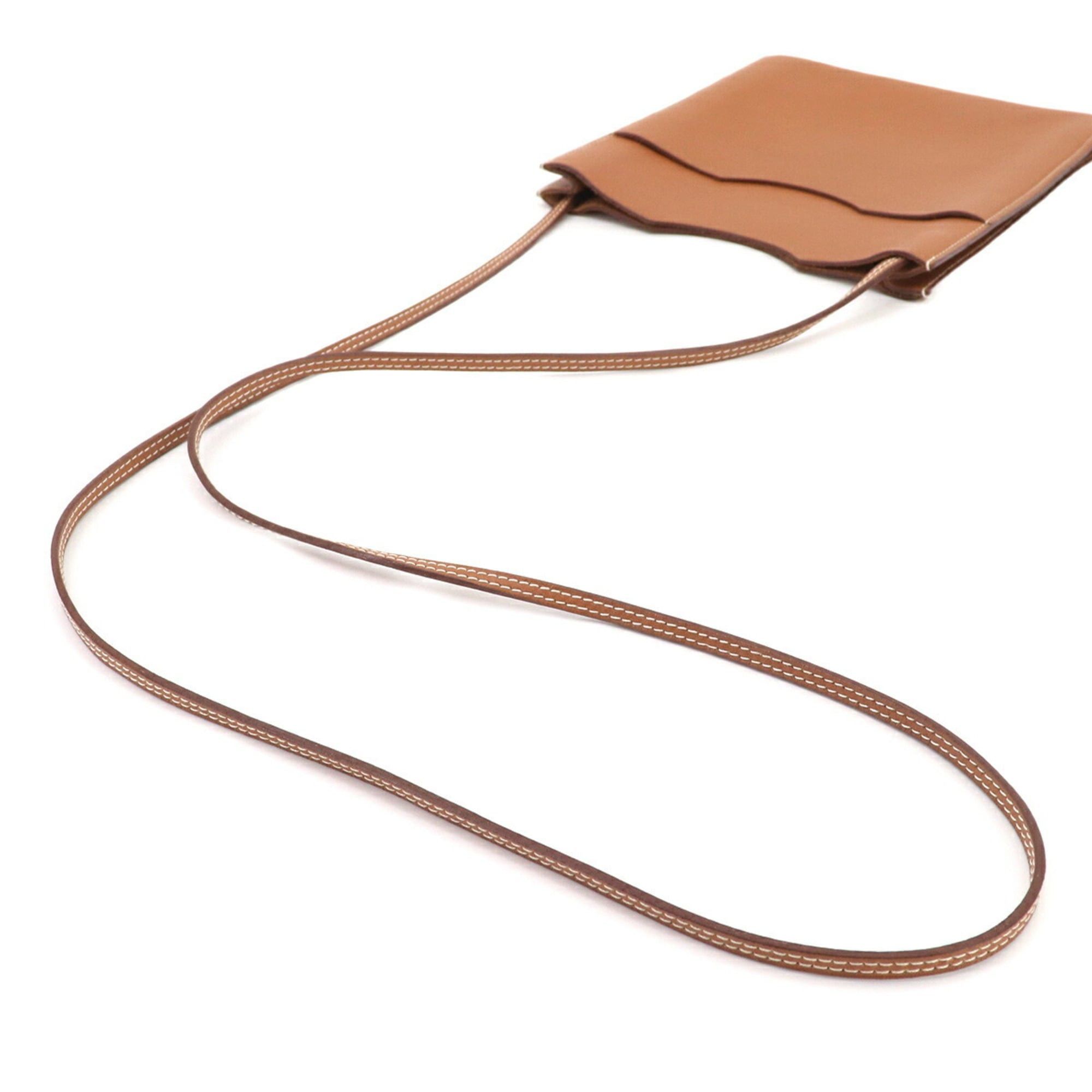 Hermes Hermes Onimaitou 2 PM Shoulder Handbag Pochette Swift Leather Gold □K Stamp Size ONE SIZE - 5 Thumbnail