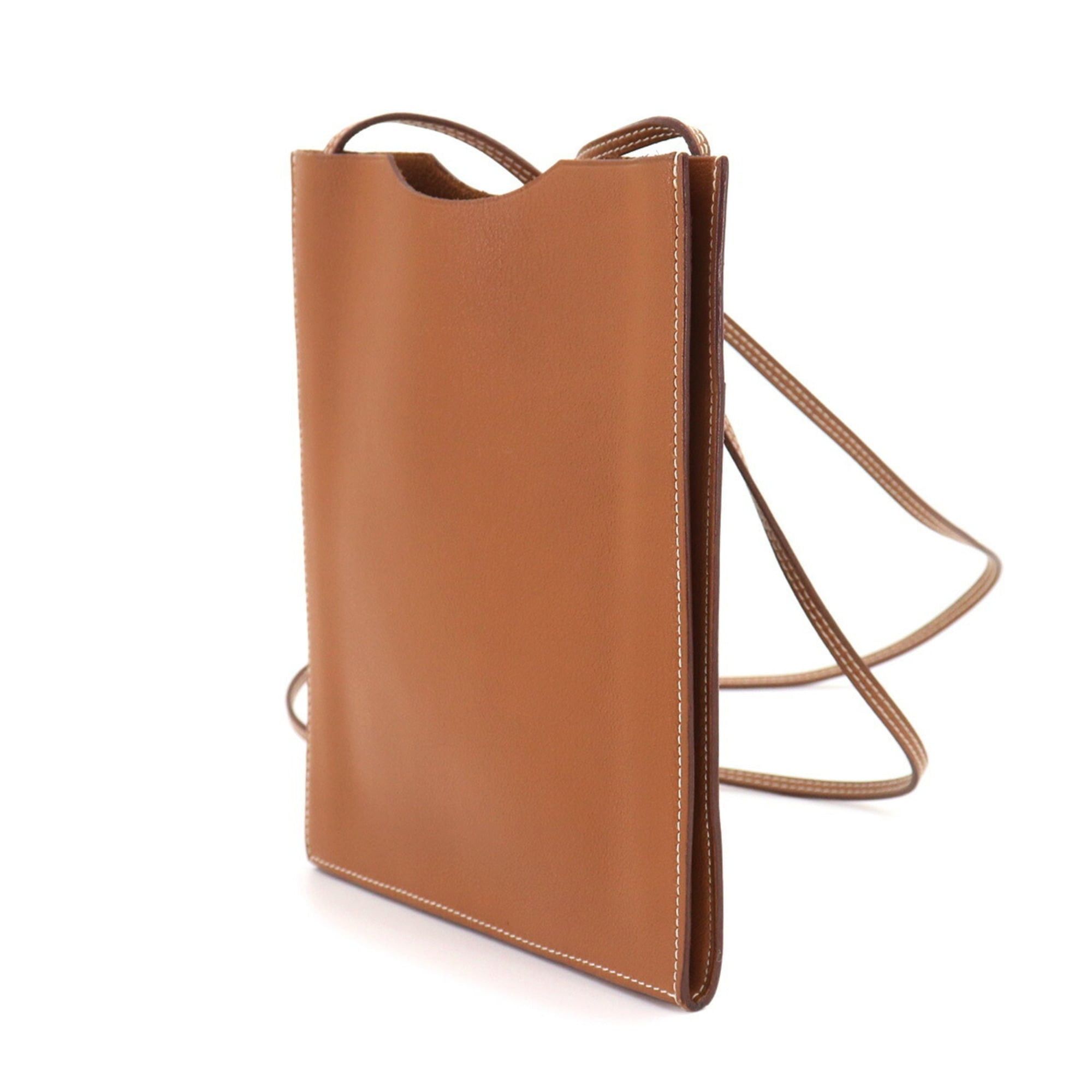 Hermes Hermes Onimaitou 2 PM Shoulder Handbag Pochette Swift Leather Gold □K Stamp Size ONE SIZE - 3 Thumbnail