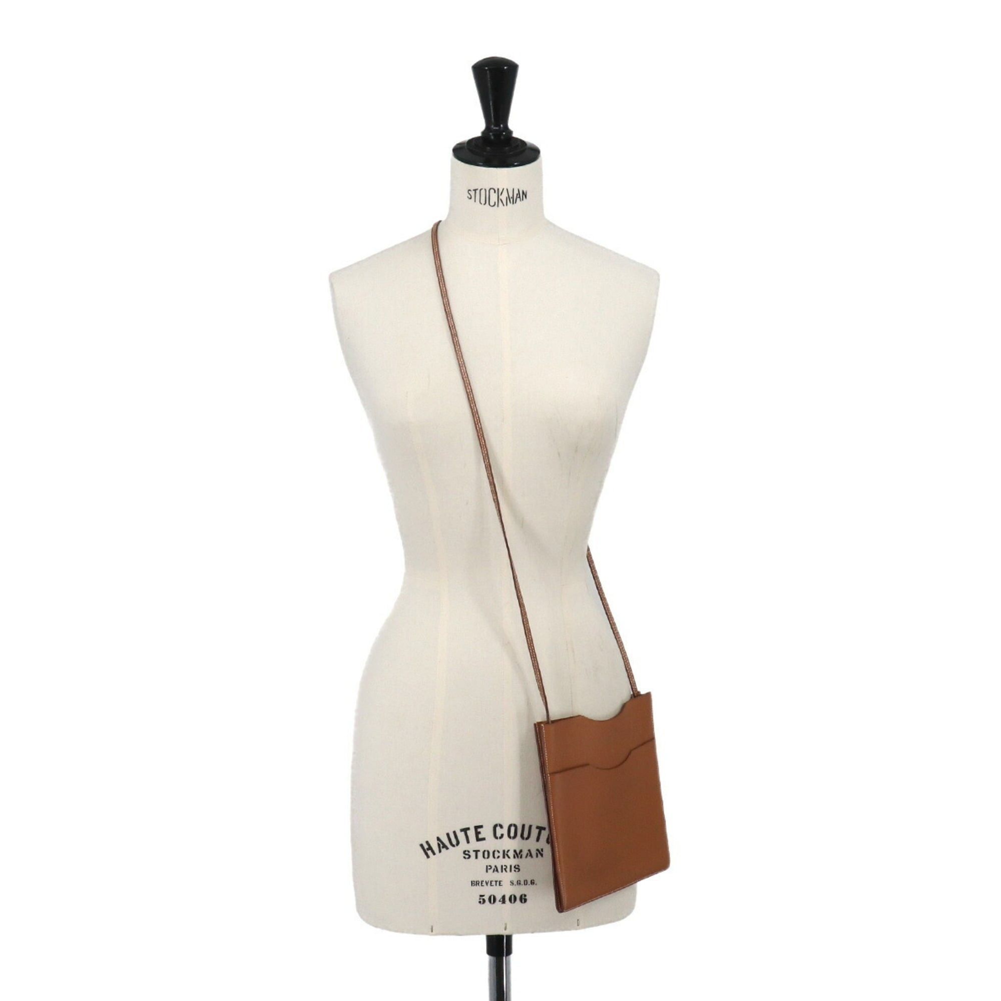 Hermes Hermes Onimaitou 2 PM Shoulder Handbag Pochette Swift Leather Gold □K Stamp Size ONE SIZE - 10 Thumbnail
