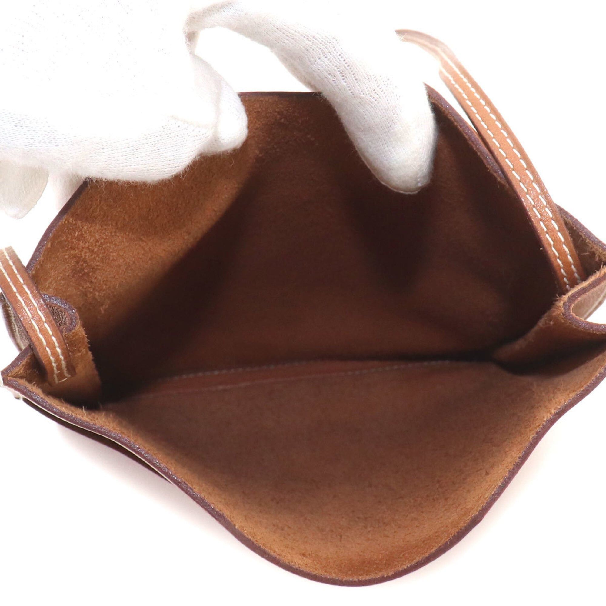 Hermes Hermes Onimaitou 2 PM Shoulder Handbag Pochette Swift Leather Gold □K Stamp Size ONE SIZE - 6 Thumbnail