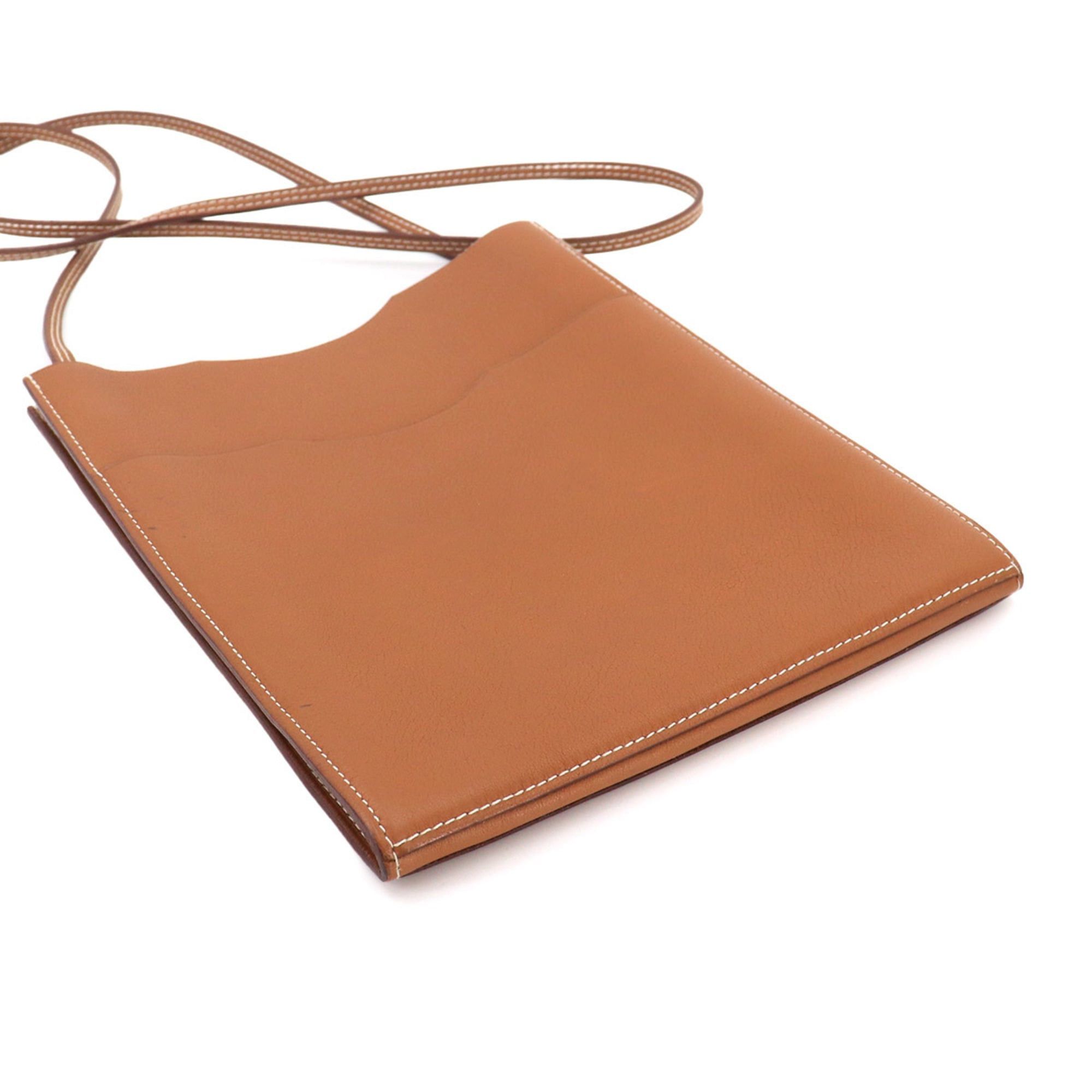 Hermes Hermes Onimaitou 2 PM Shoulder Handbag Pochette Swift Leather Gold □K Stamp Size ONE SIZE - 4 Thumbnail