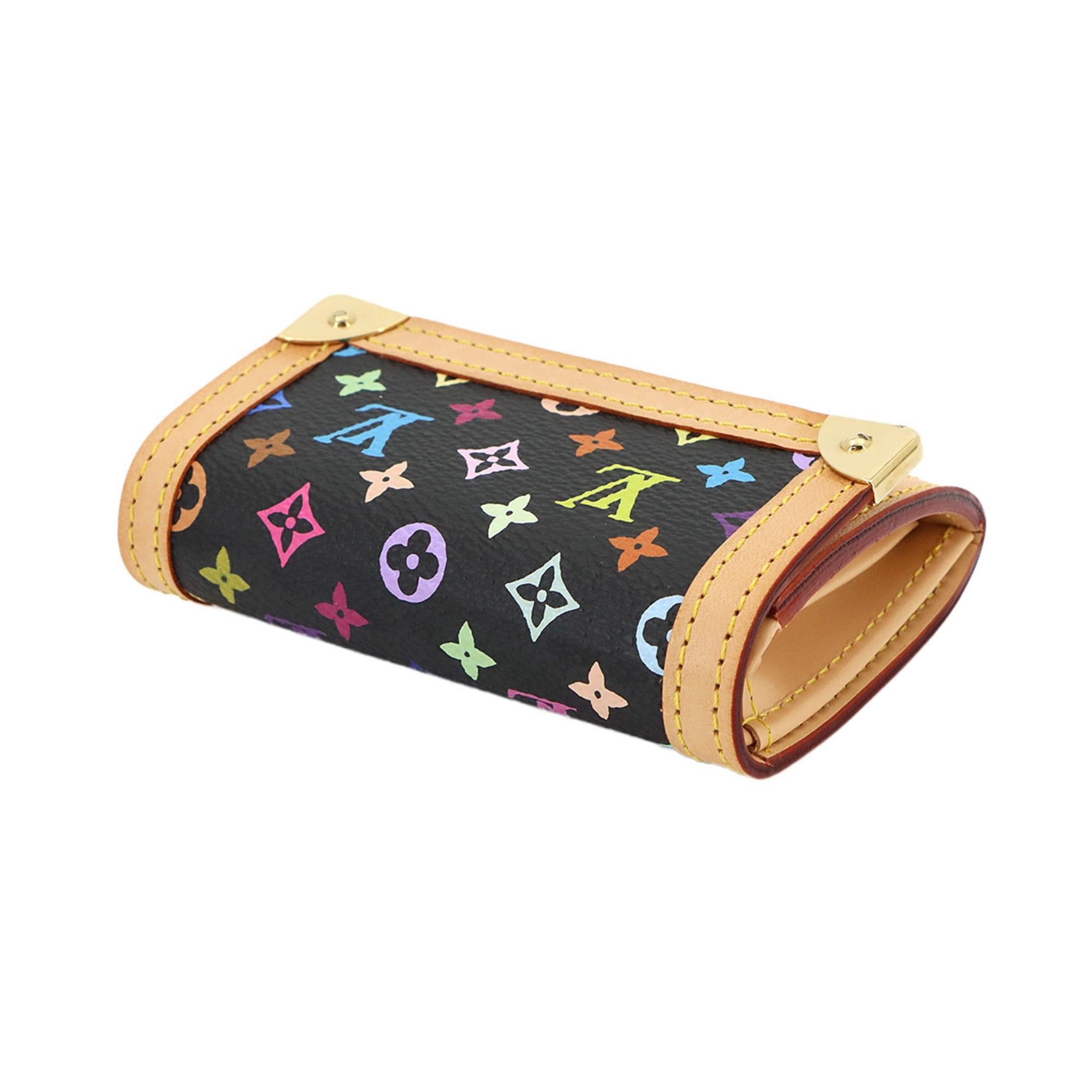 Louis Vuitton Louis Vuitton Monogram Multicolor Portemonnaie Plat Wallet/Coin Purse Noir M92656 Size ONE SIZE - 4 Thumbnail