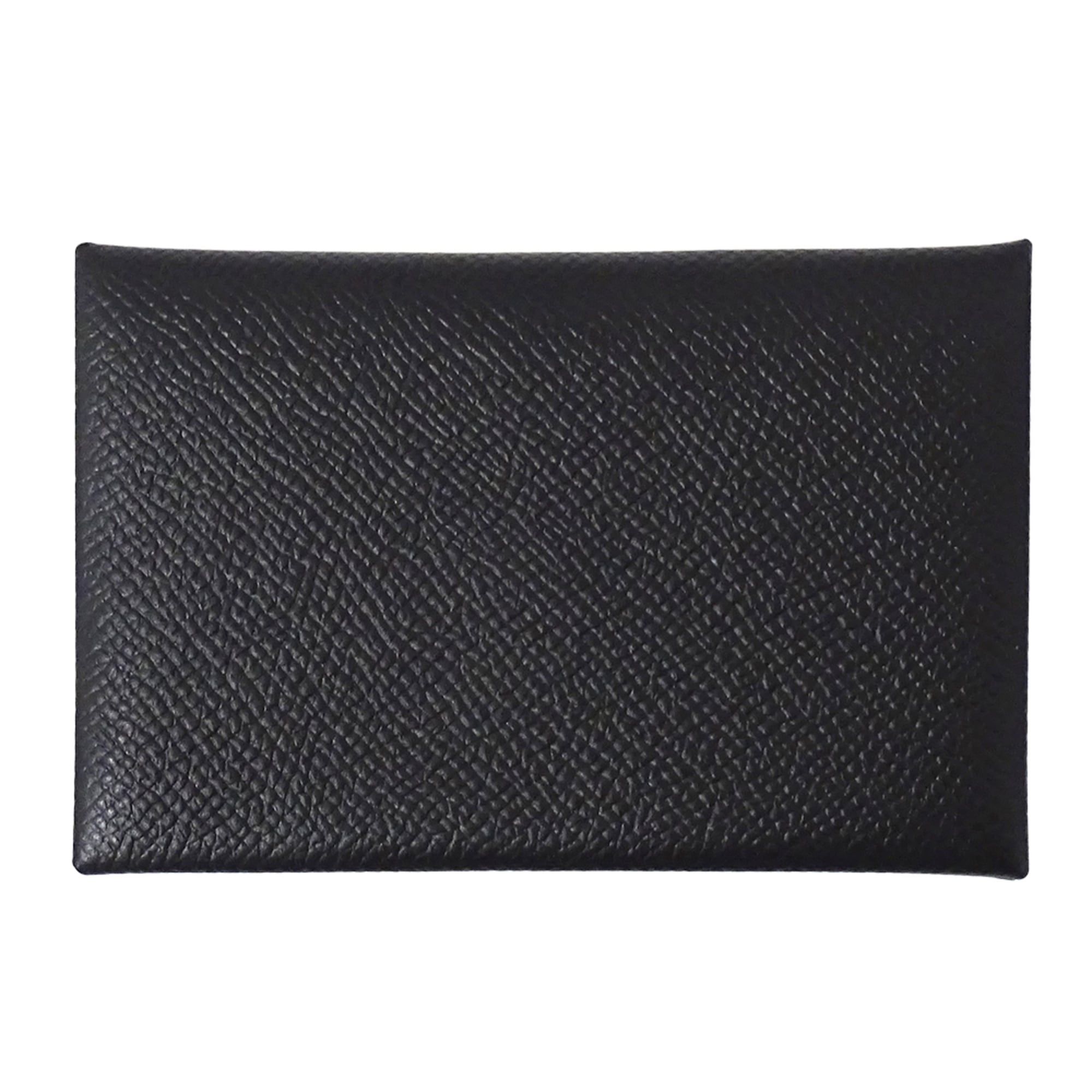 Hermes Hermes Business Card Holder/Card Case for Women and Men, Brand Calvi, Veau Epsom Leather, Black, Silver Hardware, Pass Case, Holder, □I Stamp Size ONE SIZE - 2 Thumbnail