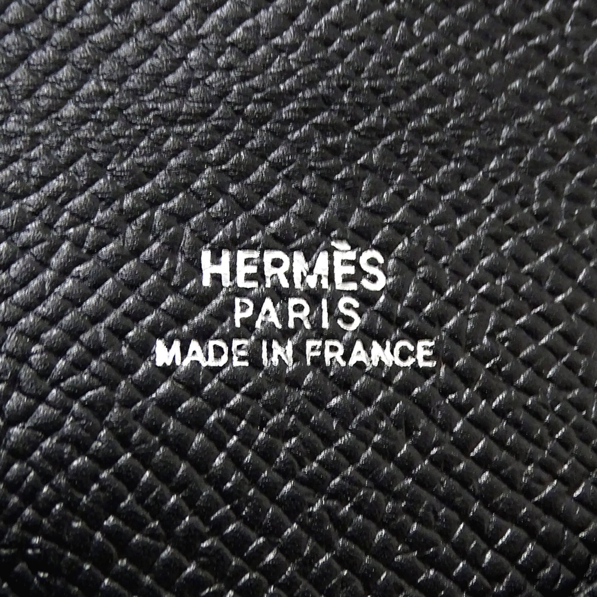 Hermes Hermes Business Card Holder/Card Case for Women and Men, Brand Calvi, Veau Epsom Leather, Black, Silver Hardware, Pass Case, Holder, □I Stamp Size ONE SIZE - 5 Thumbnail