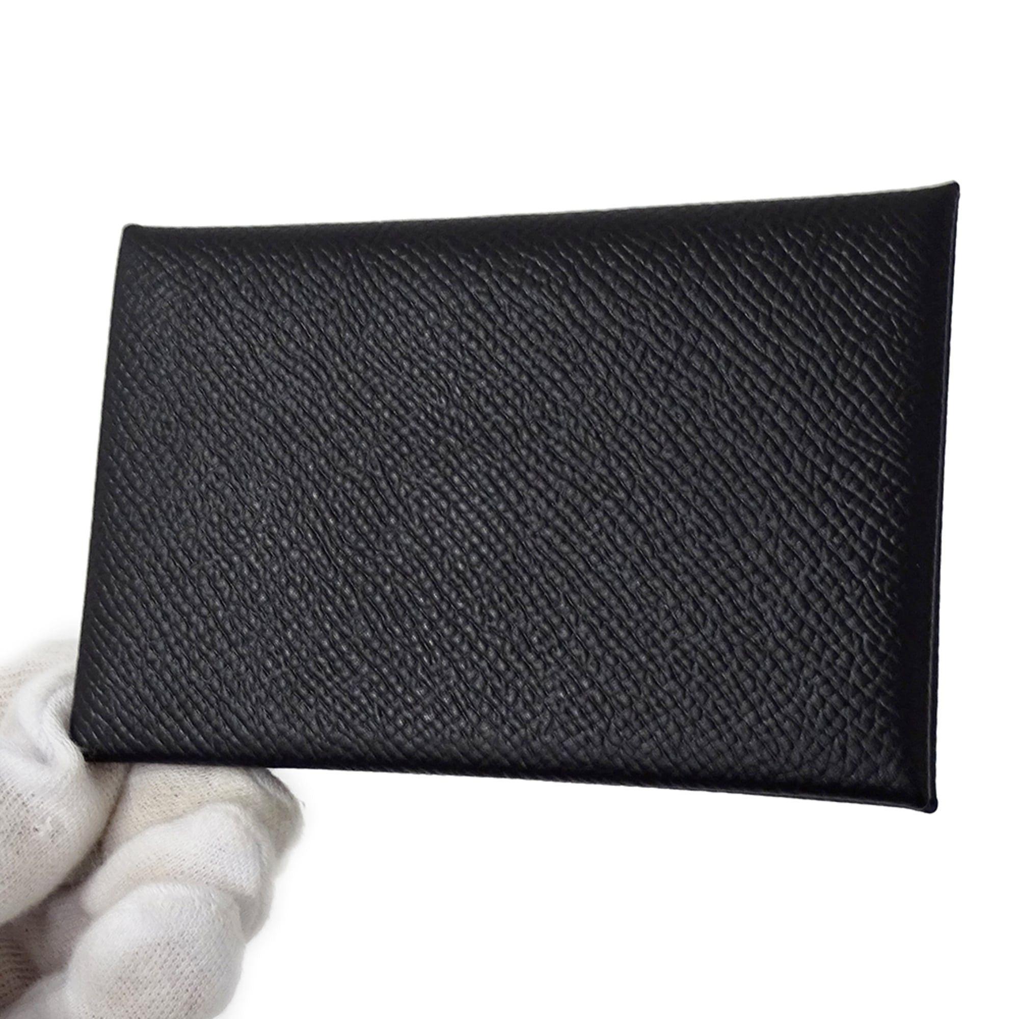 Hermes Hermes Business Card Holder/Card Case for Women and Men, Brand Calvi, Veau Epsom Leather, Black, Silver Hardware, Pass Case, Holder, □I Stamp Size ONE SIZE - 8 Thumbnail