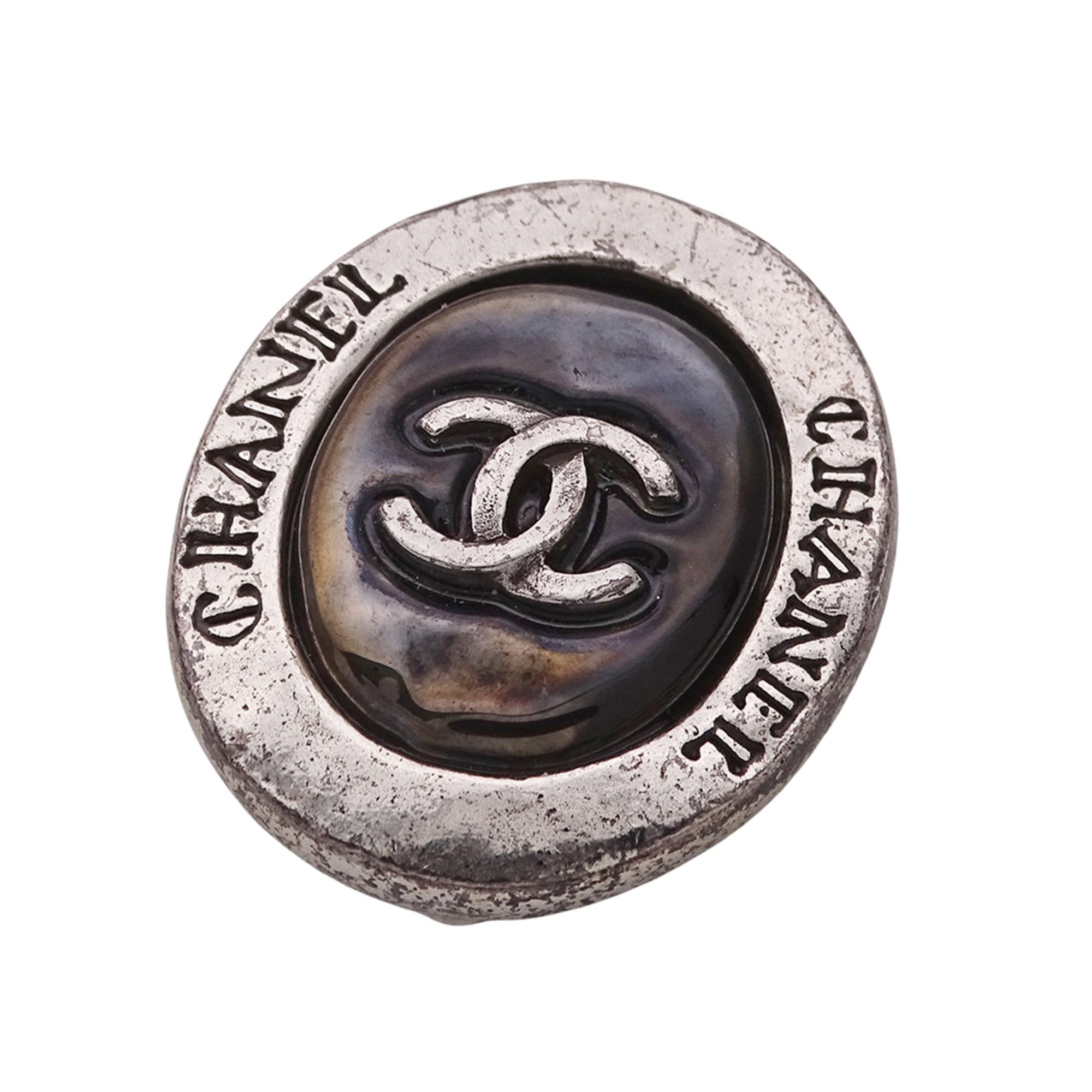Chanel Chanel earrings for women, brand name, black and silver, Coco mark, oval. Size ONE SIZE - 8 Thumbnail