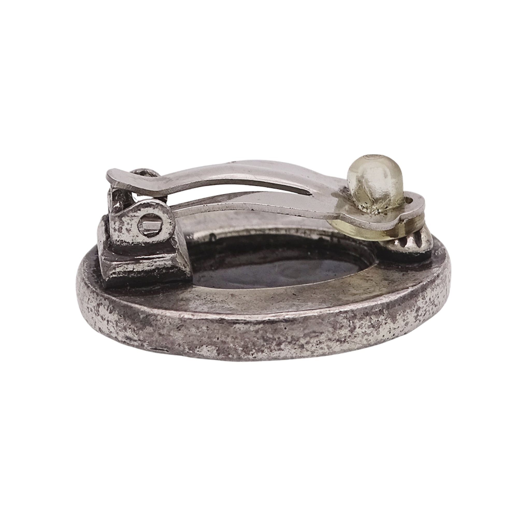 Chanel Chanel earrings for women, brand name, black and silver, Coco mark, oval. Size ONE SIZE - 10 Thumbnail