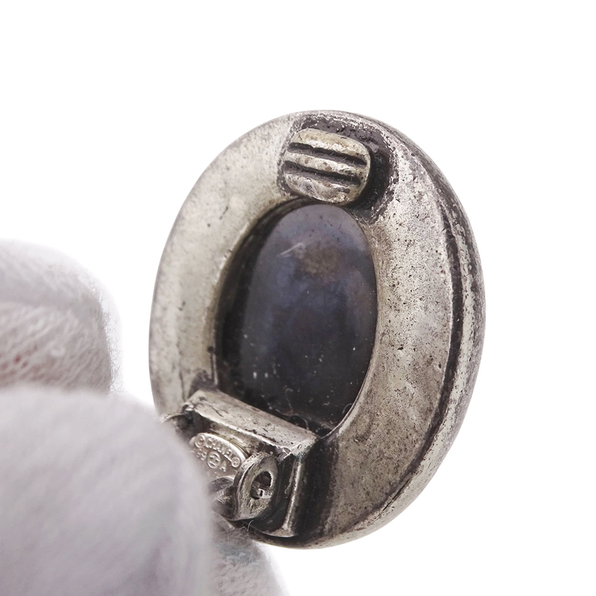 Chanel Chanel earrings for women, brand name, black and silver, Coco mark, oval. Size ONE SIZE - 6 Thumbnail
